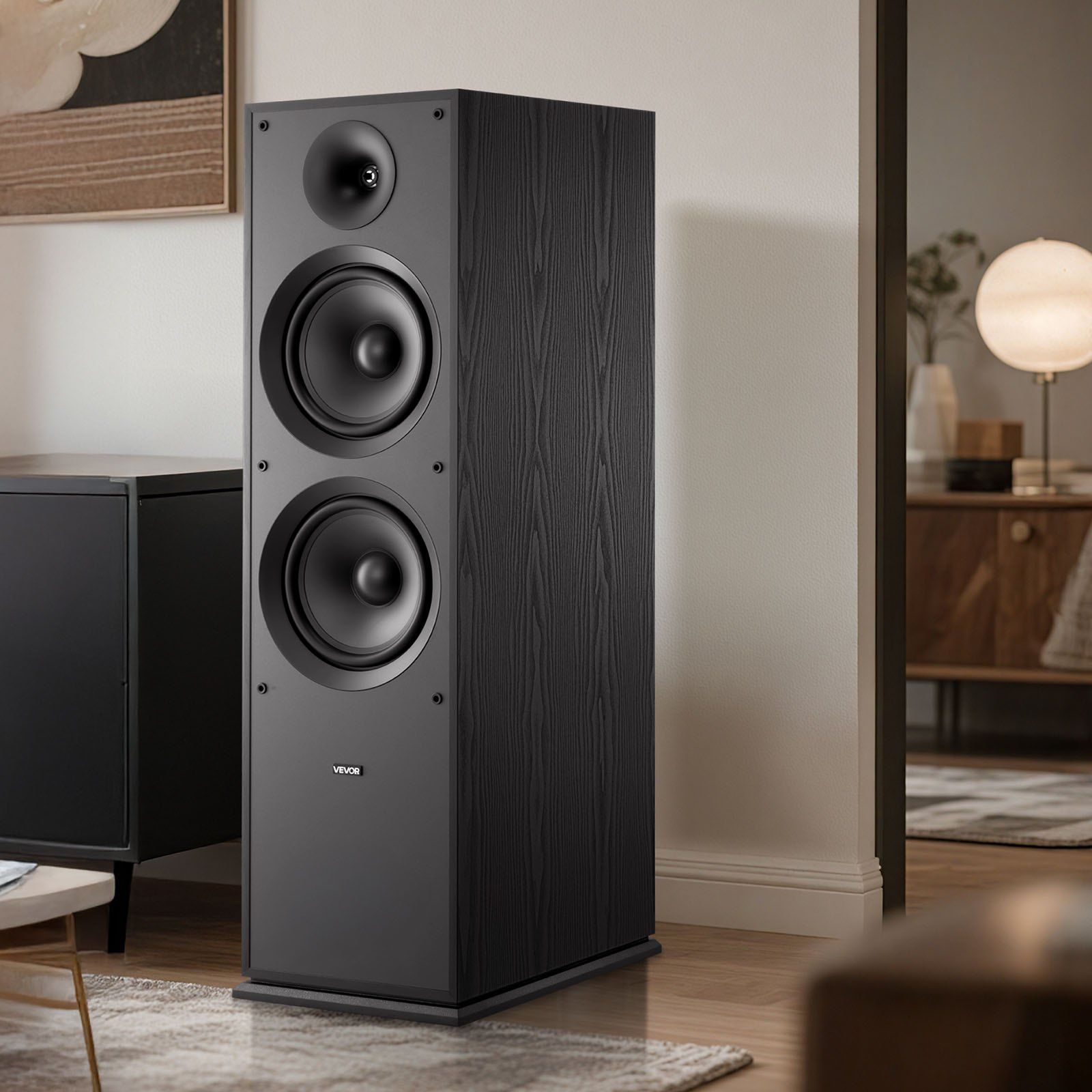 Floorstanding Speaker, 2-Way, Floor-Standing Tower Speaker with 25.4 mm Tweeter, Dual 203.2 mm Woofers, 600W Peak, 50Hz–20kHz Frequency Response, Durable MDF Enclosure, for Home Audio, Single - Image 8