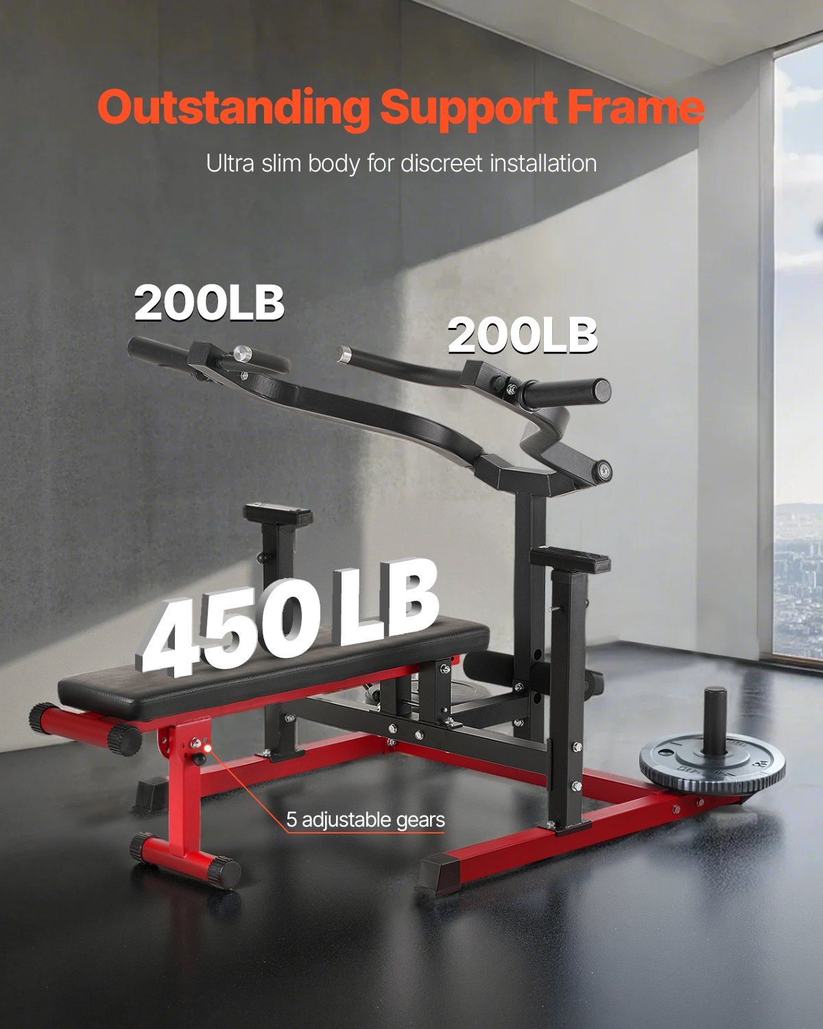 Chest Press Machine, 450 LBS Bench Press Set, Adjustable Flat Incline Bench with Independent Converging Arms, Upper Chest Equipment, Fitness Home Gym Equipment for Chest, AB Workouts, Shoulder - Image 2