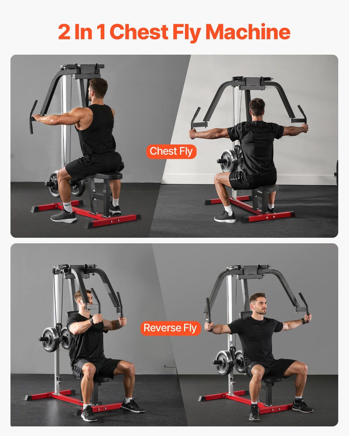 Chest Fly Machine, Upper Body Specialty Machine for Home Gym, Adjustable Fly and Reverse Delt Machine, for Chest, Back, Pectoral, Rear Deltoid and Shoulder Workouts, Hold up to 450LBS - Image 6