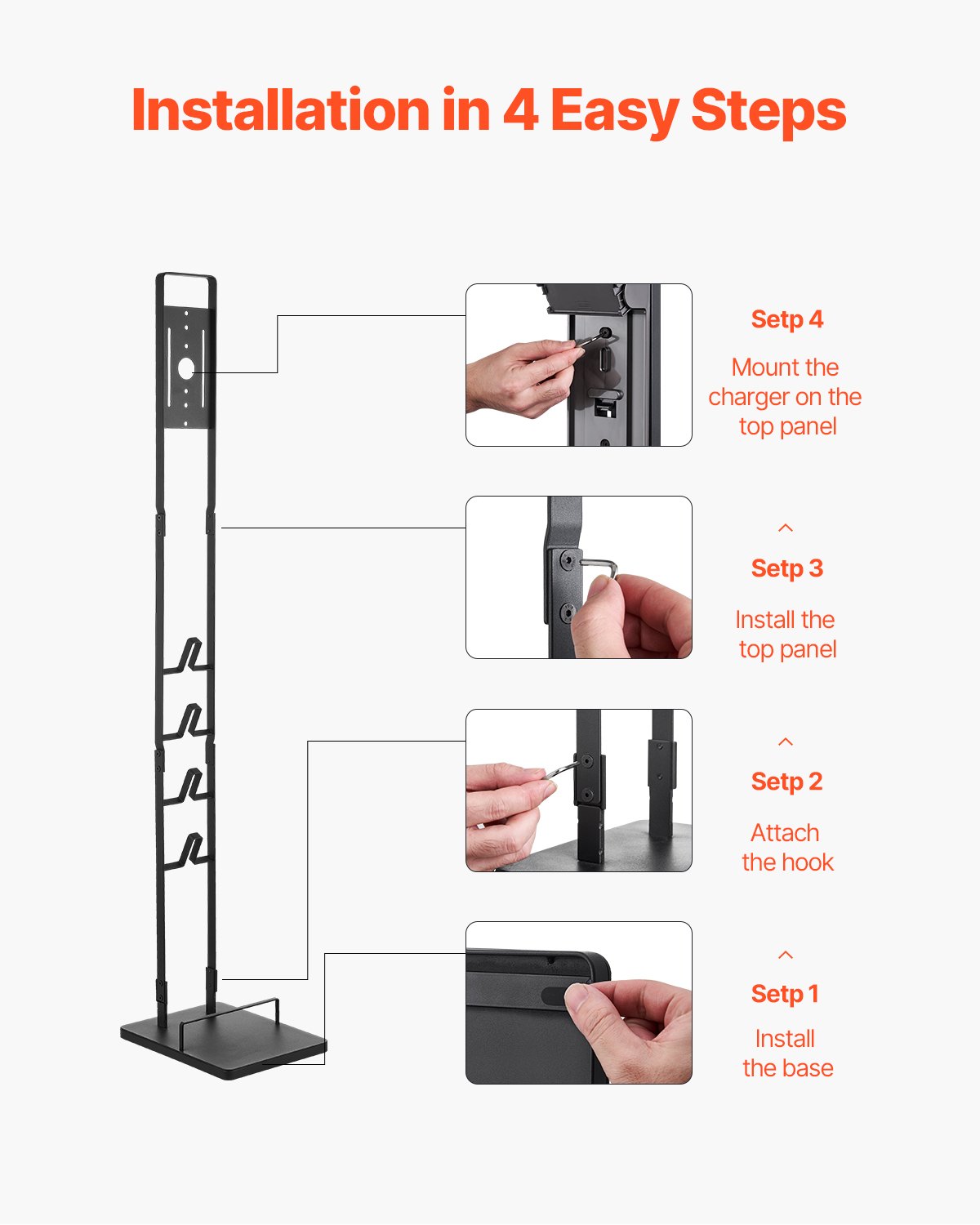 Vacuum Stand, Compatible With Dyson V6 V7 V8 V10 V11 V15, Stable Vacuum Stand Holder with 4 Hooks for Dyson DC30 DC31 DC34 DC35 DC58 DC59 DC62 D74 Cordless Upright Vacuum Cleaners & Accessories - Image 4