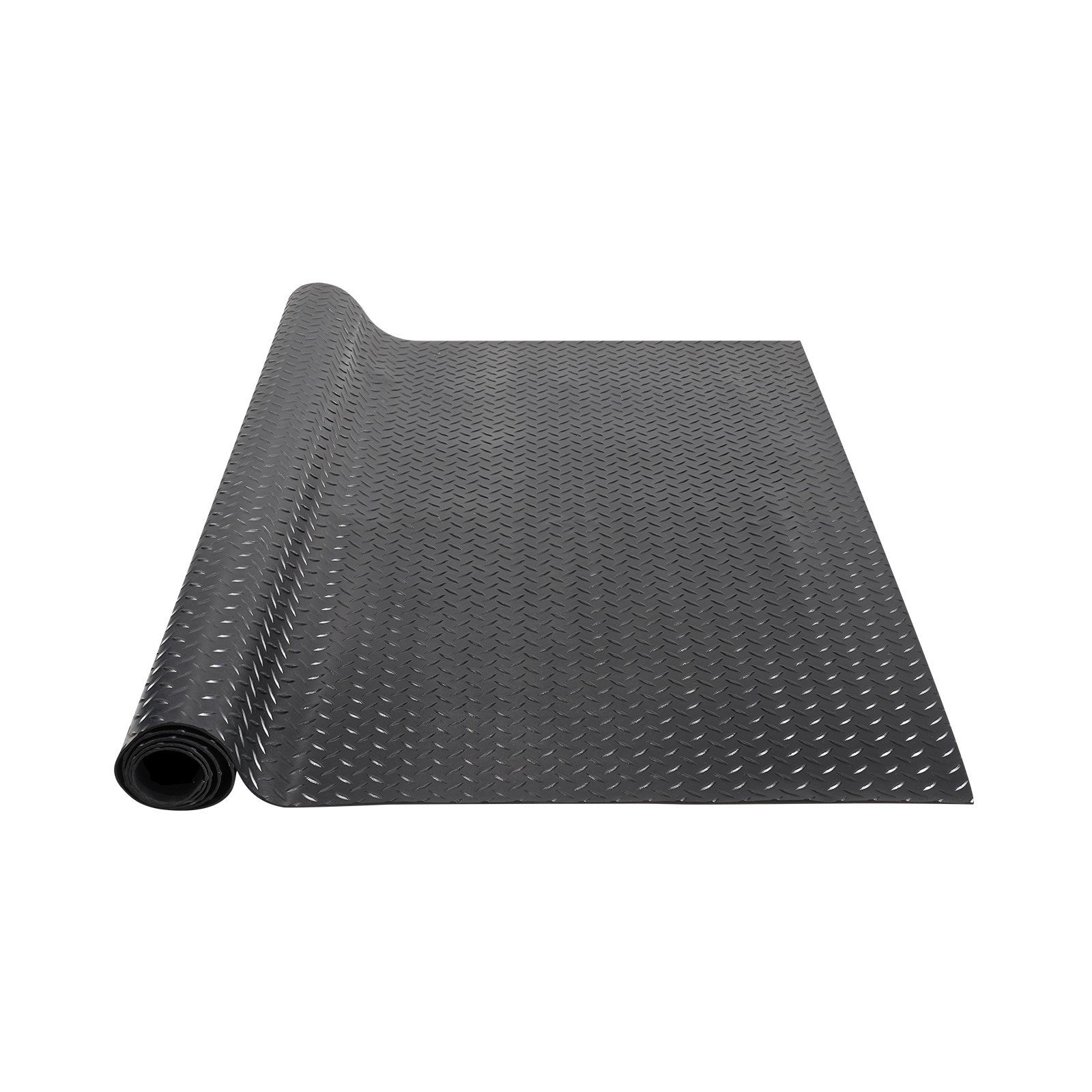 Diamond-Plate Rubber Flooring Roll, 3 mm x 4 ft x 10 ft Garage Floor Mat, SBR Rubber Garage Flooring Roll, Easy to Clean, Diamond Plate Rubber Mat for Under Cars, Garage Industry Gym, Black - Image 1