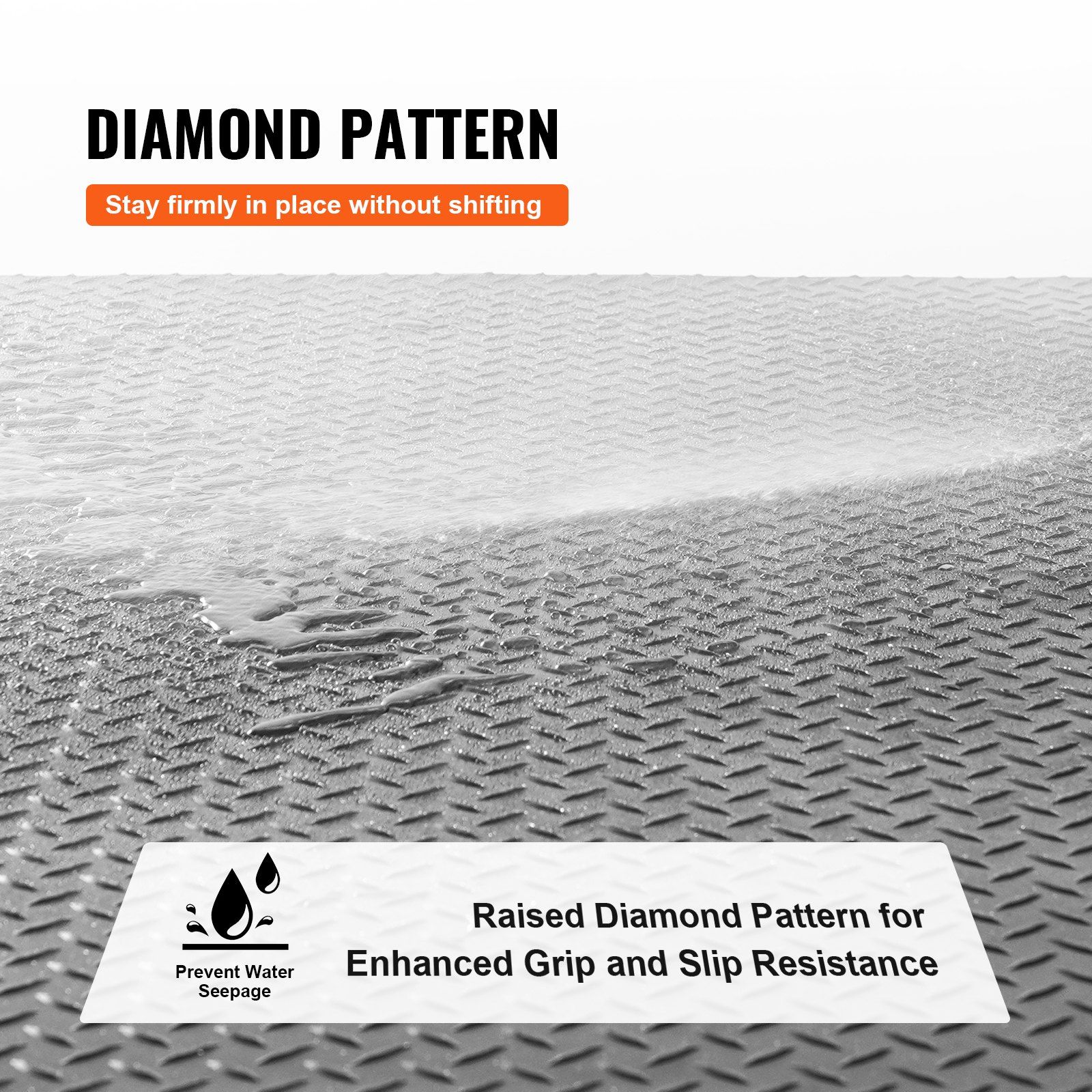 Diamond-Plate Rubber Flooring Roll, 3 mm x 4 ft x 10 ft Garage Floor Mat, SBR Rubber Garage Flooring Roll, Easy to Clean, Diamond Plate Rubber Mat for Under Cars, Garage Industry Gym, Black - Image 4