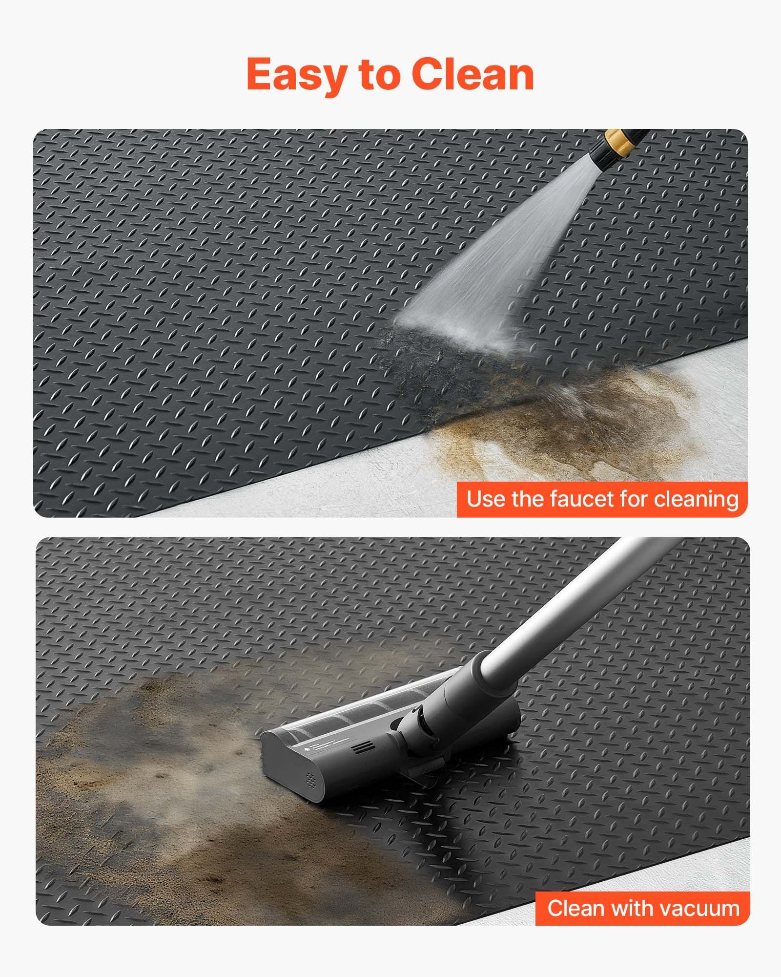 Garage Floor Roll, 1.22 x 6.1 m Garage Flooring Mat, 3 mm Thickened Rubber Diamond Plate Floor Protector Mat, Non-Slip, Wear-resist, Waterproof, Easy to Clean for Warehouse, Gyms, Trailer, Black - Image 5