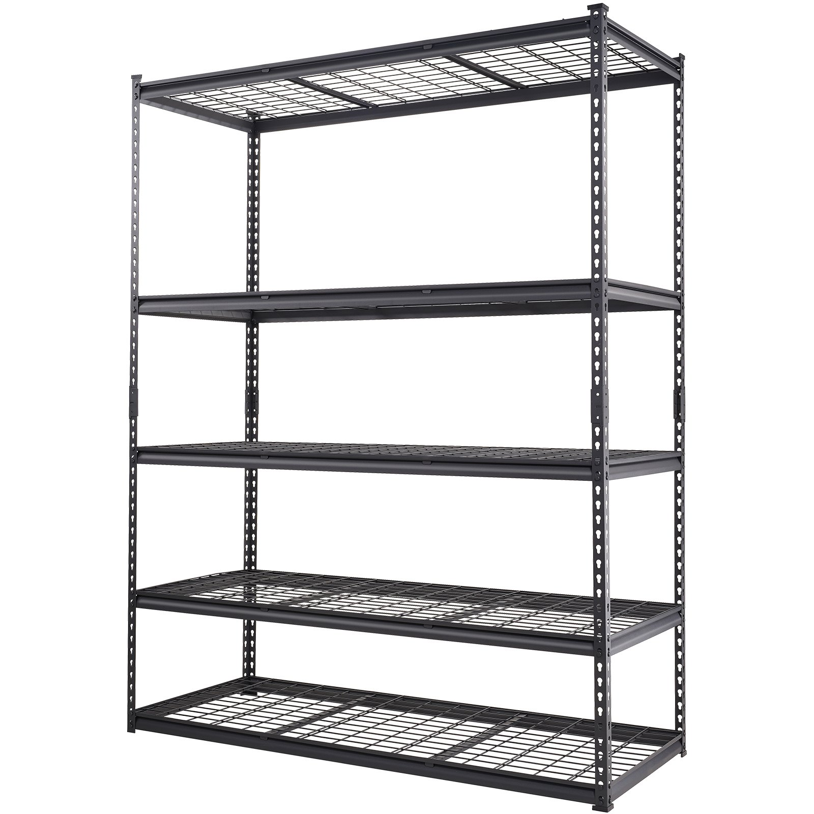 Storage Shelving Unit, 5-Tier Adjustable, 2000 lbs Capacity, Heavy Duty Garage Shelves Metal Organizer Wire Rack, Black, 60