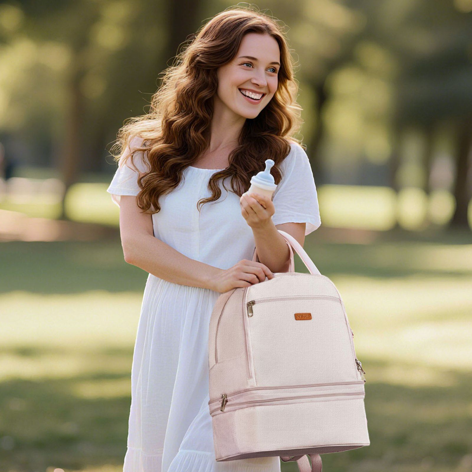 Breast Pump Backpack, Breast Feeding Bag with Ice Pack, Fits for S1/S2, Pumping Accessories & Breastmilk Storage, Portable Pump Carrying Case for Work, Travel and Family Use, Light Pink - Image 8