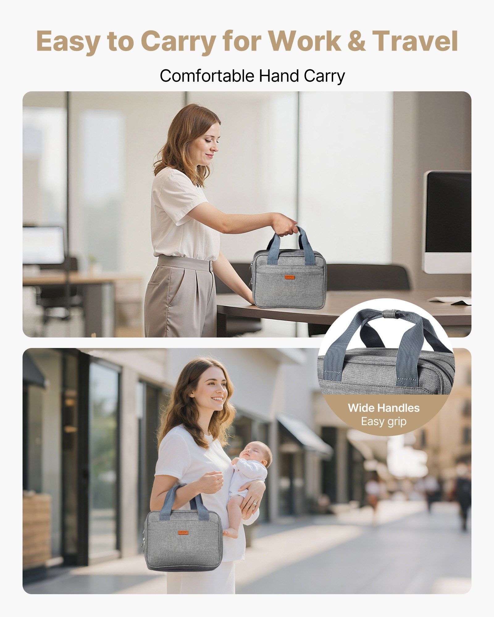 Wearable Breast Pump Bag, Breast Feeding Bag with Ice Pack, Fits for M5/M6, Pumping Accessories & Breastmilk Storage, Portable Pump Carrying Case for Work, Travel & Family Use, Grey - Image 6