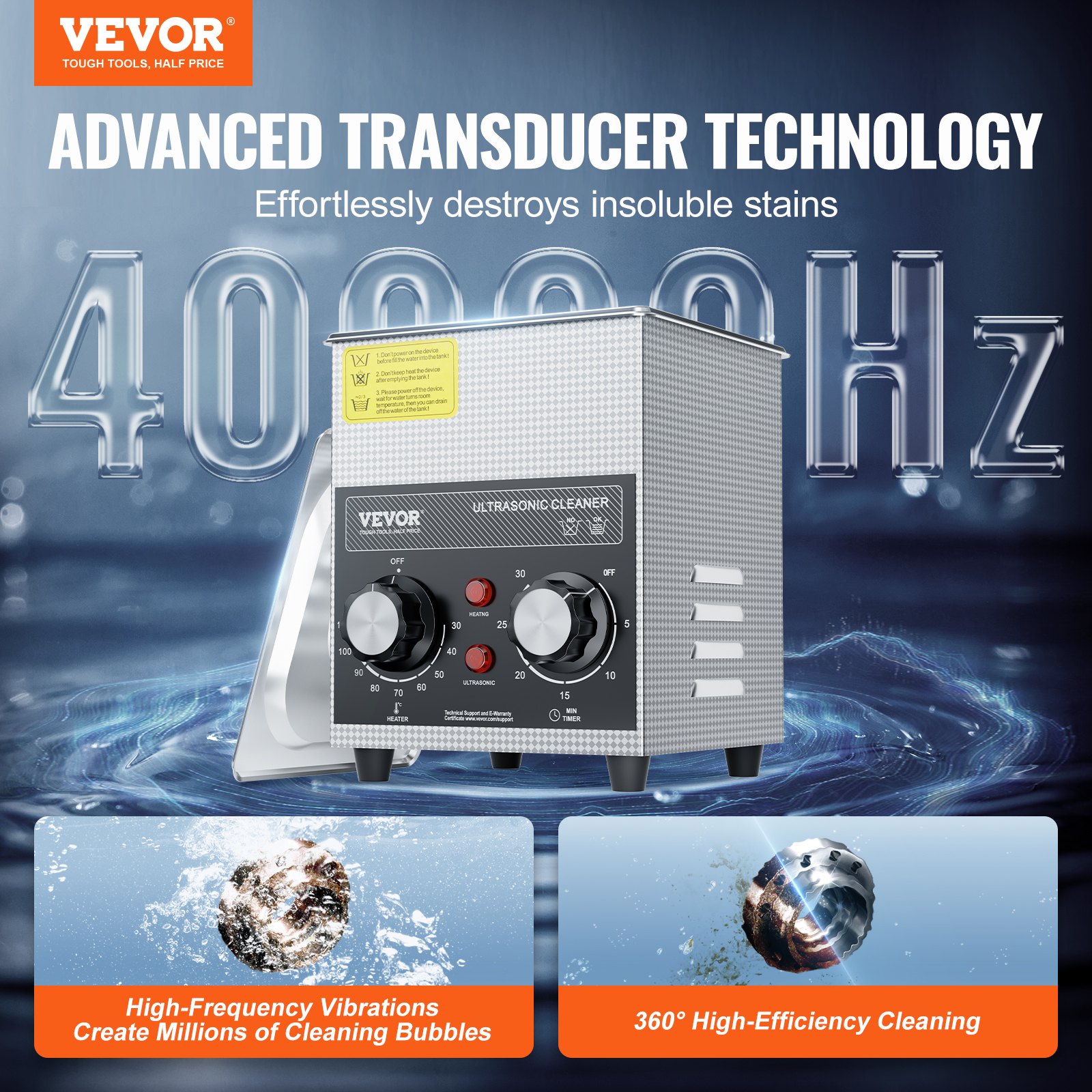 2L Ultrasonic Cleaner with Heater Timer & Basket, Professional Digital Sonic Cavitation Machine, 60W Cleaning Machine for Watch Instruments, Glasses, Coin, Metal Parts, Tool - Image 2