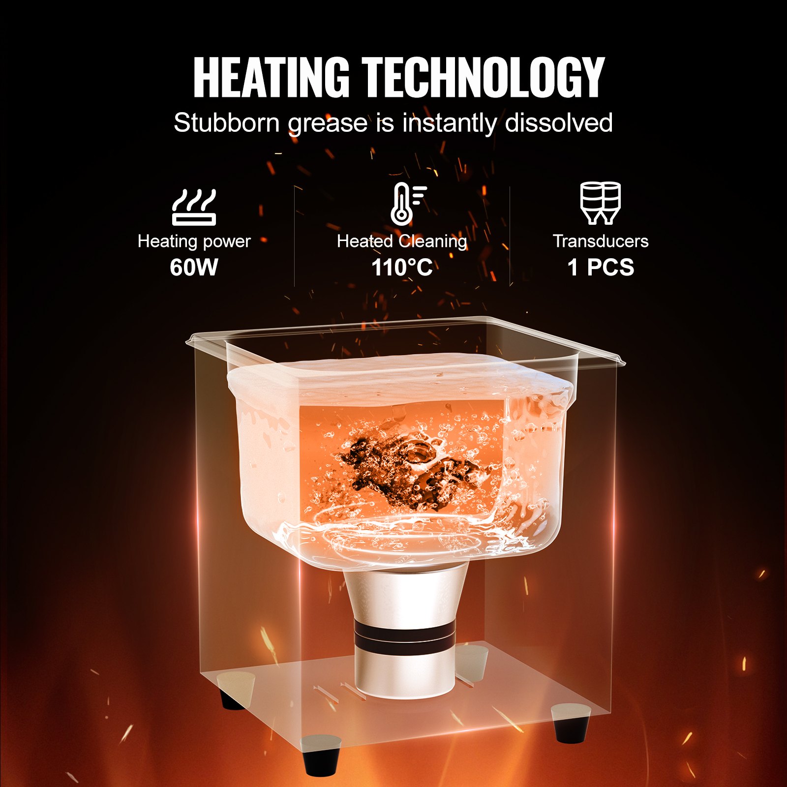 2L Ultrasonic Cleaner with Heater Timer & Basket, Professional Digital Sonic Cavitation Machine, 60W Cleaning Machine for Watch Instruments, Glasses, Coin, Metal Parts, Tool - Image 3
