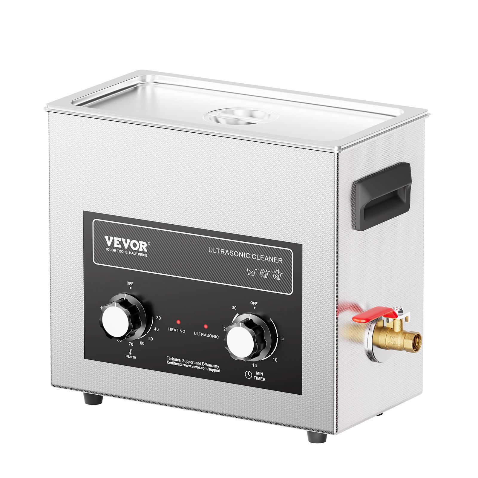6L Ultrasonic Cleaner with Heater Timer & Basket, Professional Digital Sonic Cavitation Machine, 180W Cleaning Machine for Watch Instruments, Glasses, Coin, Metal Parts, Tool - Image 1