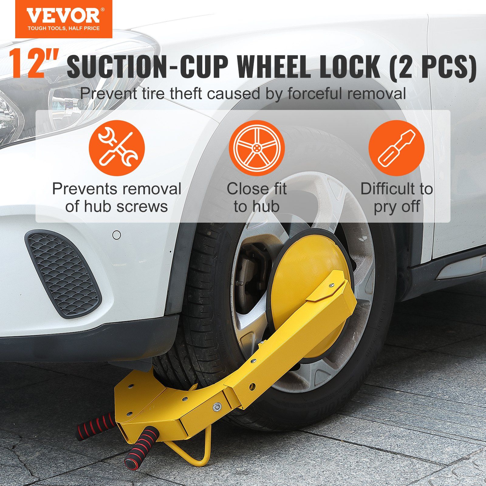 Wheel Lock Clamp, 2-Pack Trailer Wheel Lock, Heavy-Duty Anti Theft Tire Lock, Adjustable Tire Boot Lock Tire Claw, Trailer Wheel Locks for RV Trailers, Cars, Trucks, SUVs - Image 2