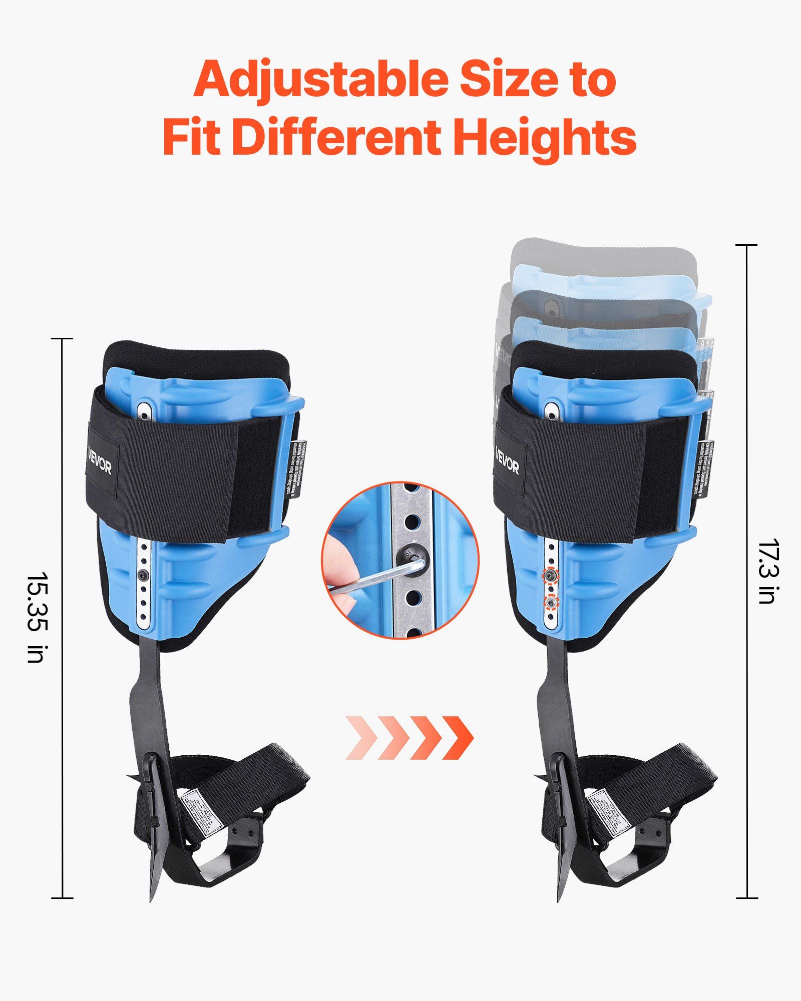 Tree Climbing Spikes, Height-Adjustable Tree Climbing Gear with Straps & Padding Cushion, 159 kg Load Capacity, Heavy Duty Steel Climb Spurs Arborist Equipment for Fruit Picking Hunting - Image 6