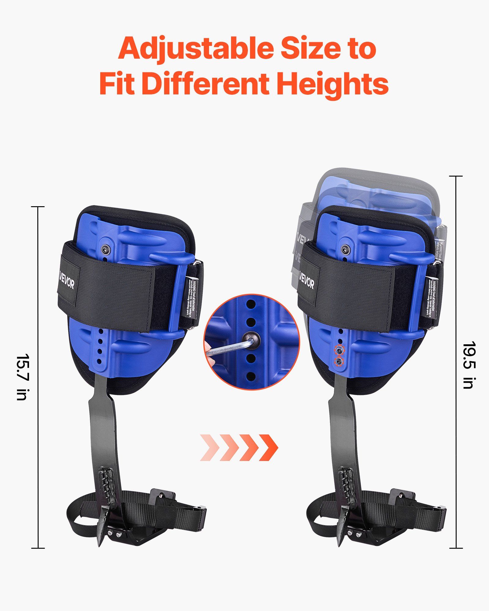 Tree Climbing Spikes Set, Height-Adjustable Tree Climbing Gear with Straps & Harness, 159 kg Load Capacity, Heavy Duty Steel Climb Spurs Arborist Equipment for Fruit Picking Hunting - Image 6