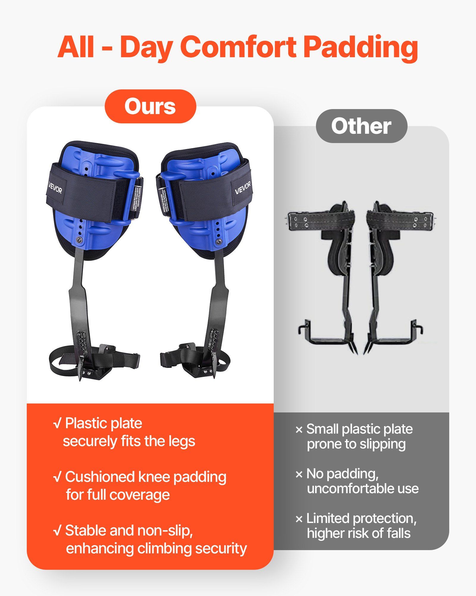 Tree Climbing Spikes Set, Height-Adjustable Tree Climbing Gear with Straps & Waist Harness, 159 kg Load Capacity, Heavy Duty Steel Climb Spurs Arborist Equipment for Fruit Picking Hunting - Image 4