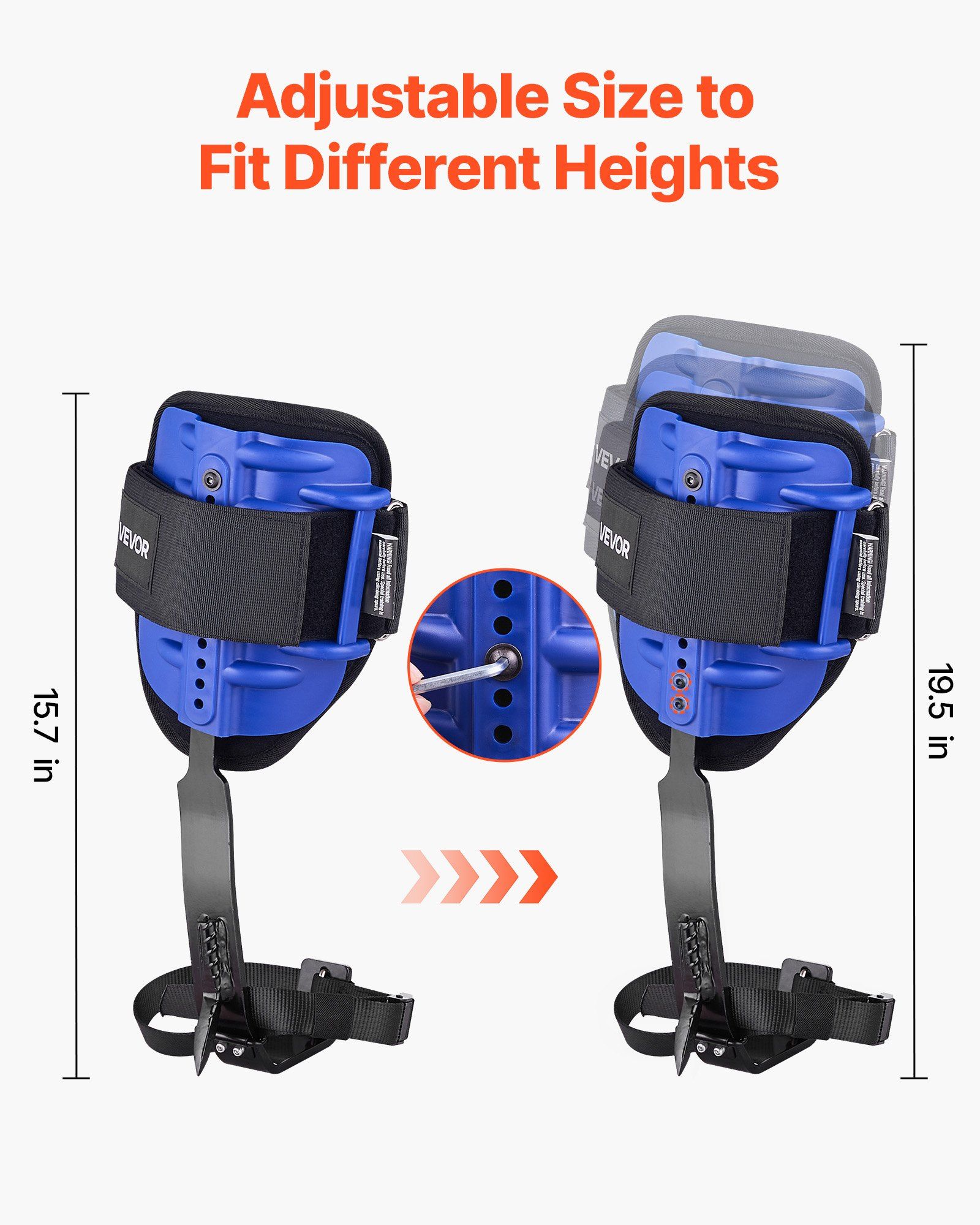 Tree Climbing Spikes Set, Height-Adjustable Tree Climbing Gear with Straps & Waist Harness, 159 kg Load Capacity, Heavy Duty Steel Climb Spurs Arborist Equipment for Fruit Picking Hunting - Image 6