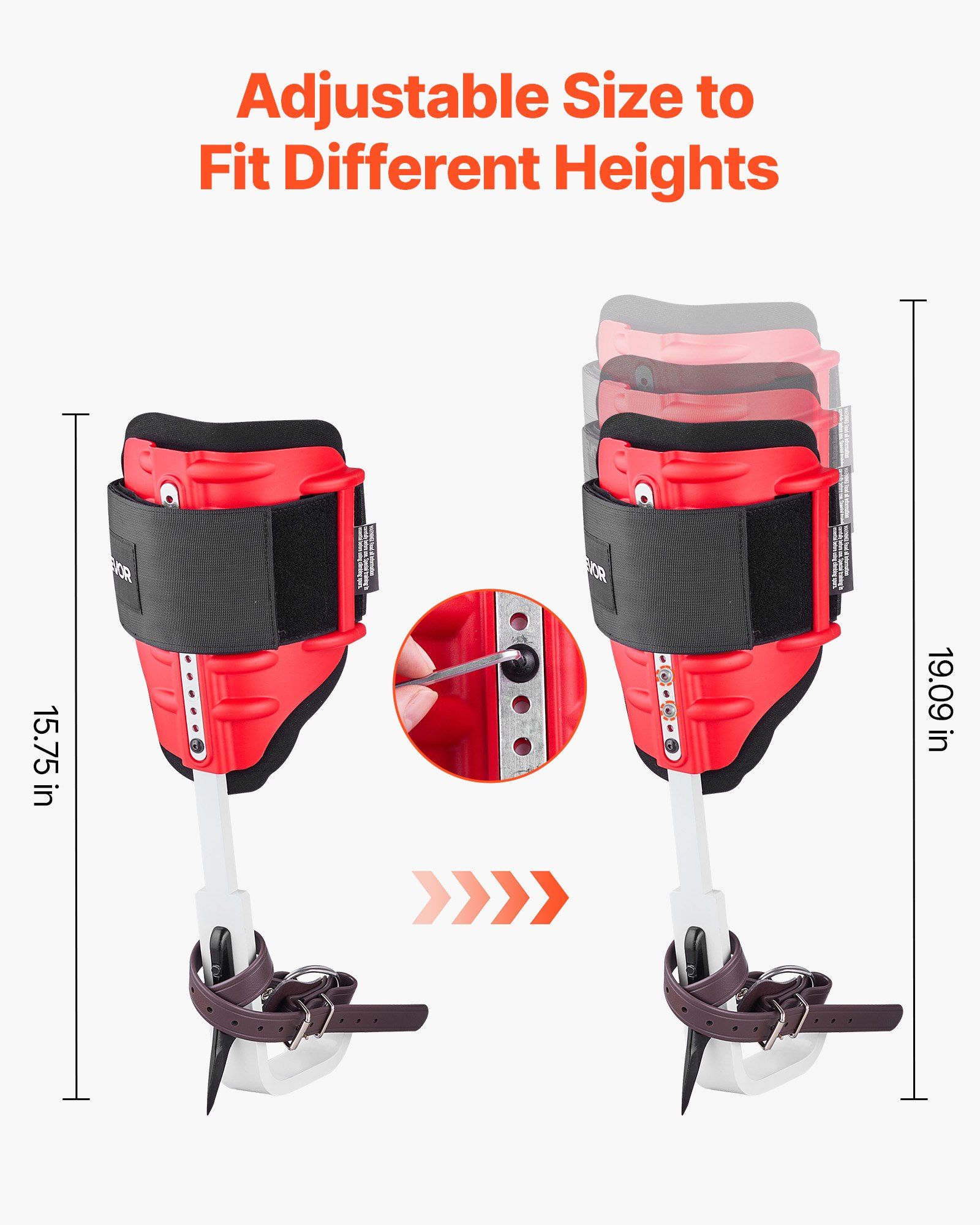 Tree Climbing Spikes Set, Height-Adjustable Tree Climbing Gear with Straps & Spike Protectors, 159 kg Load Capacity, Durable Aluminum Climb Spurs Arborist Equipment for Fruit Picking Hunting - Image 6