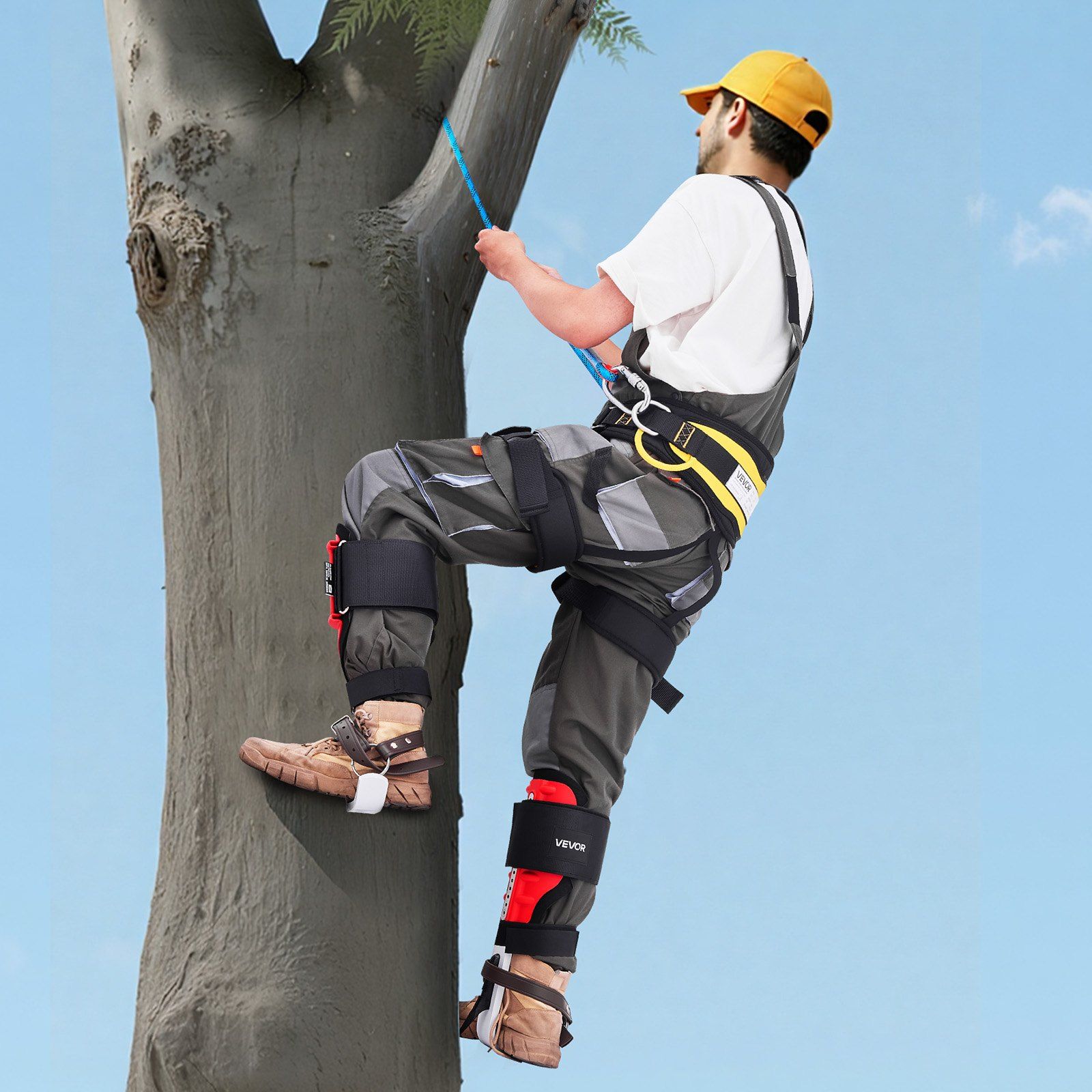 Tree Climbing Spikes Set, Height-Adjustable Tree Climbing Gear with Straps & Spike Protectors, 159 kg Load Capacity, Durable Aluminum Climb Spurs Arborist Equipment for Fruit Picking Hunting - Image 8
