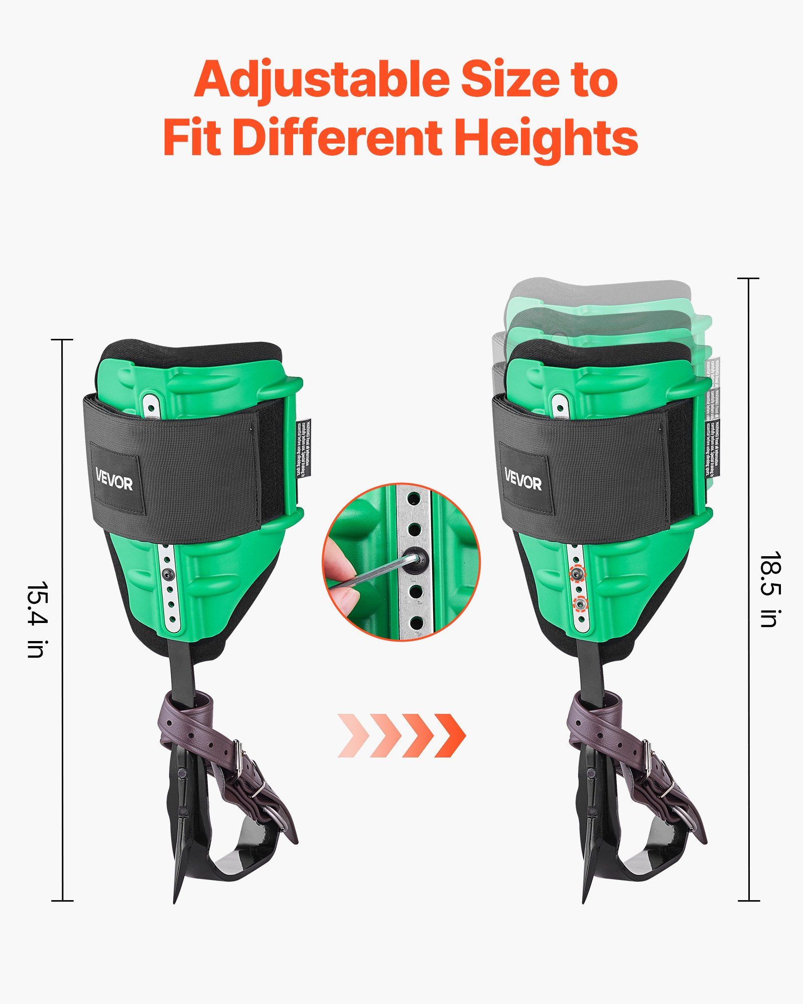 Tree Climbing Spikes Set, Height-Adjustable Tree Climbing Gear with Straps & Spike Protectors, 159 kg Load Capacity, Heavy Duty Steel Climb Spurs Arborist Equipment for Fruit Picking Hunting - Image 6