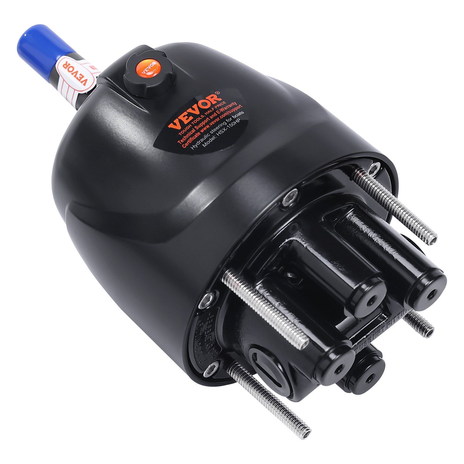 Hydraulic Outboard Steering Pump, 1.4 Cubic Inches, 150HP Front Mount Hydraulic Helm Pump with Two-Way Lock Cylinder Stainless Steel ORB Fittings, for Single Station Single-Engine Boats - Image 1