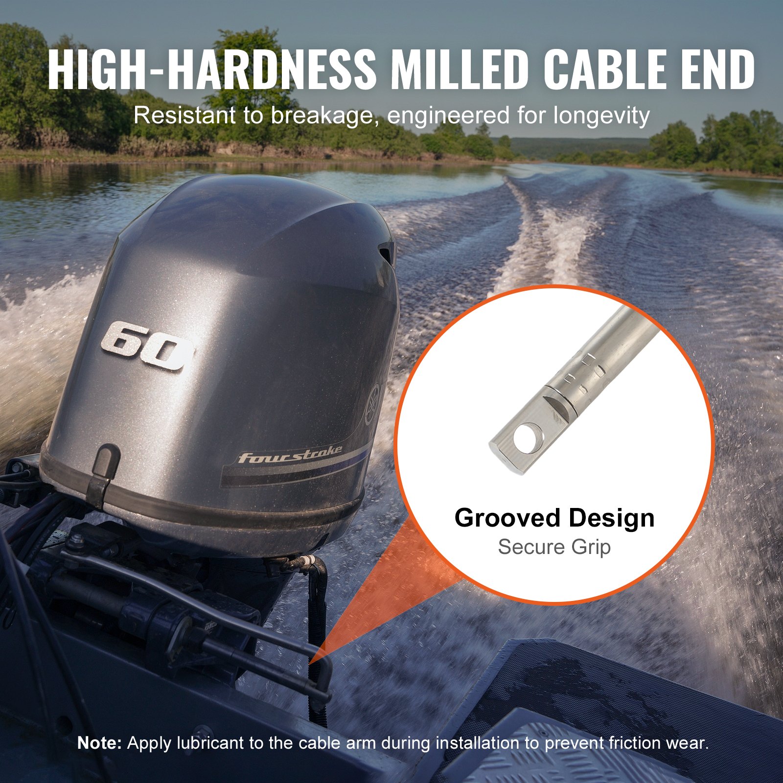 Boat Steering Cable, 17 Feet Outboard Marine Rotary Steering Cable, 1/2 Ton High Tensile Strength, Steel Steering Wheel Cable Compatible with Most Single-Station Outboard Steering Systems - Image 5