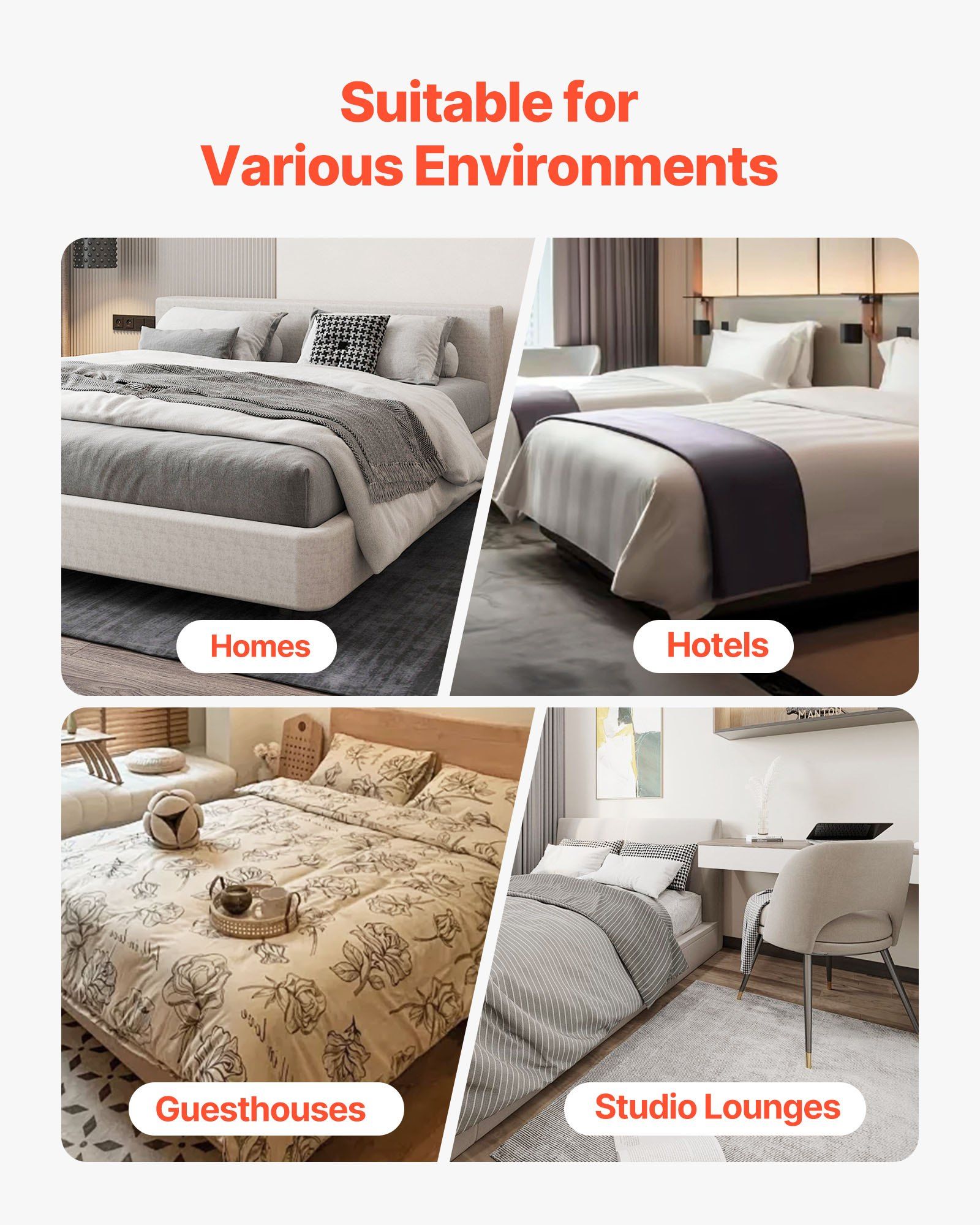 Box Spring, King Size Bed Frame with Washable Fabric Cloth, Heavy Duty Metal Frame for King Bed, 230 mm Mattress Foundation, 1587.57 kg Max Weight Capacity, Easy Assembly, 2010 x 1925 x 230 mm - Image 5