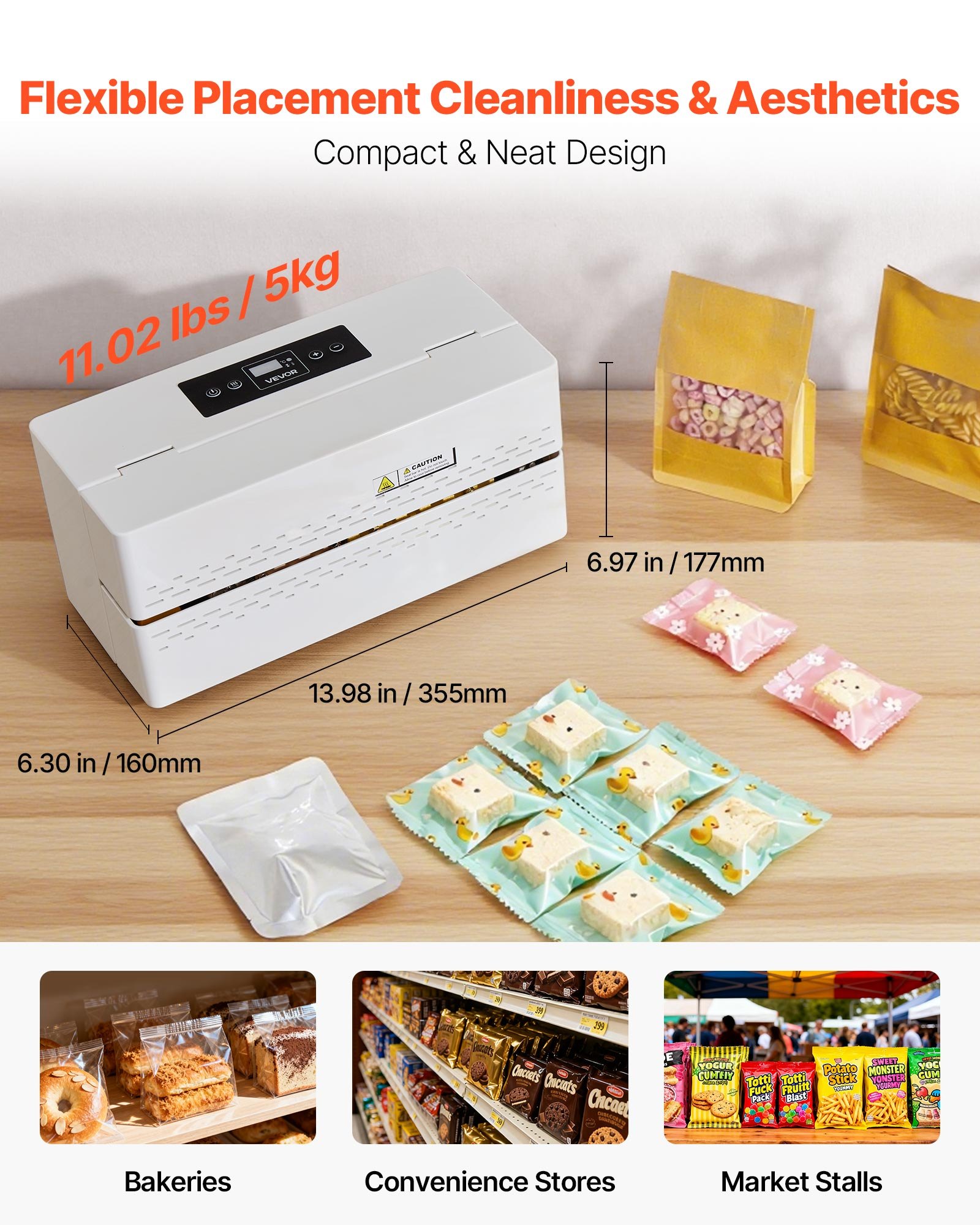 Continuous Sealing Machine, 8-12 mm Seal Width, Automatic Continuous Band Sealer with Digital Temperature Control, Automatic Shutdown, Portable Heat Sealing Machine for 0.06-0.2 mm Plastic Bags - Image 3