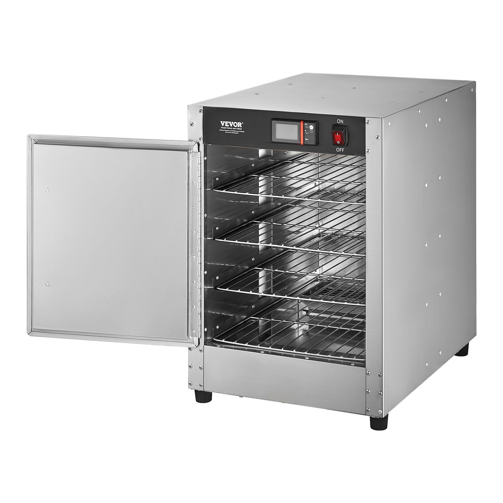 Hot Box Food Warmer, 4-Tier Concession Warmer with Water Tray, 4 Pans, Single-door and Adjustable Shelves, Stainless Steel Food Warmer Cabinet, Ideal for Storing Pizza, Chicken, Restaurant - Image 1