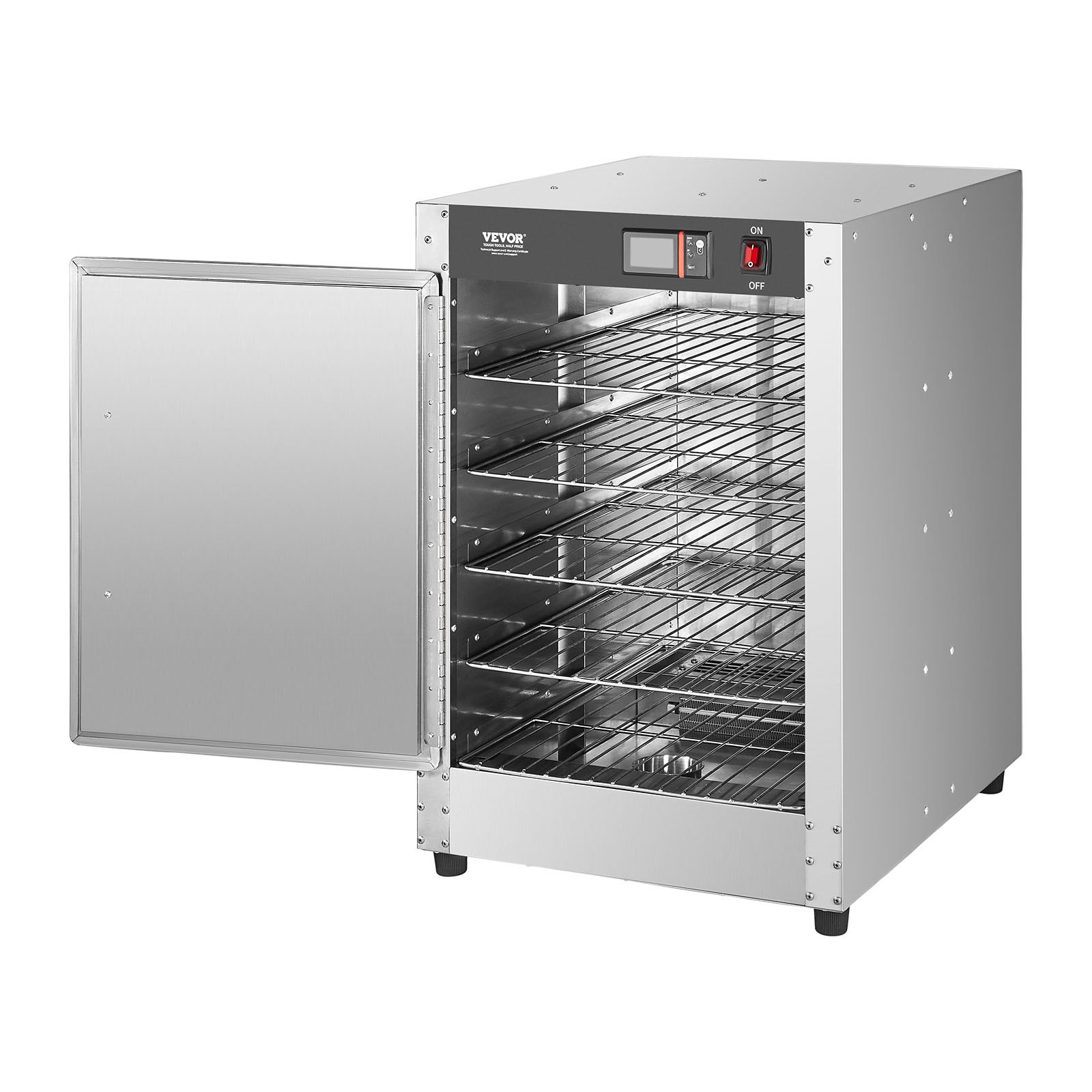 Hot Box Food Warmer, 5-Tier Concession Warmer with Water Tray, 5 Pans, Single-door and Adjustable Shelves, Stainless Steel Food Warmer Cabinet, Ideal for Storing Pizza, Chicken, Restaurant - Image 1