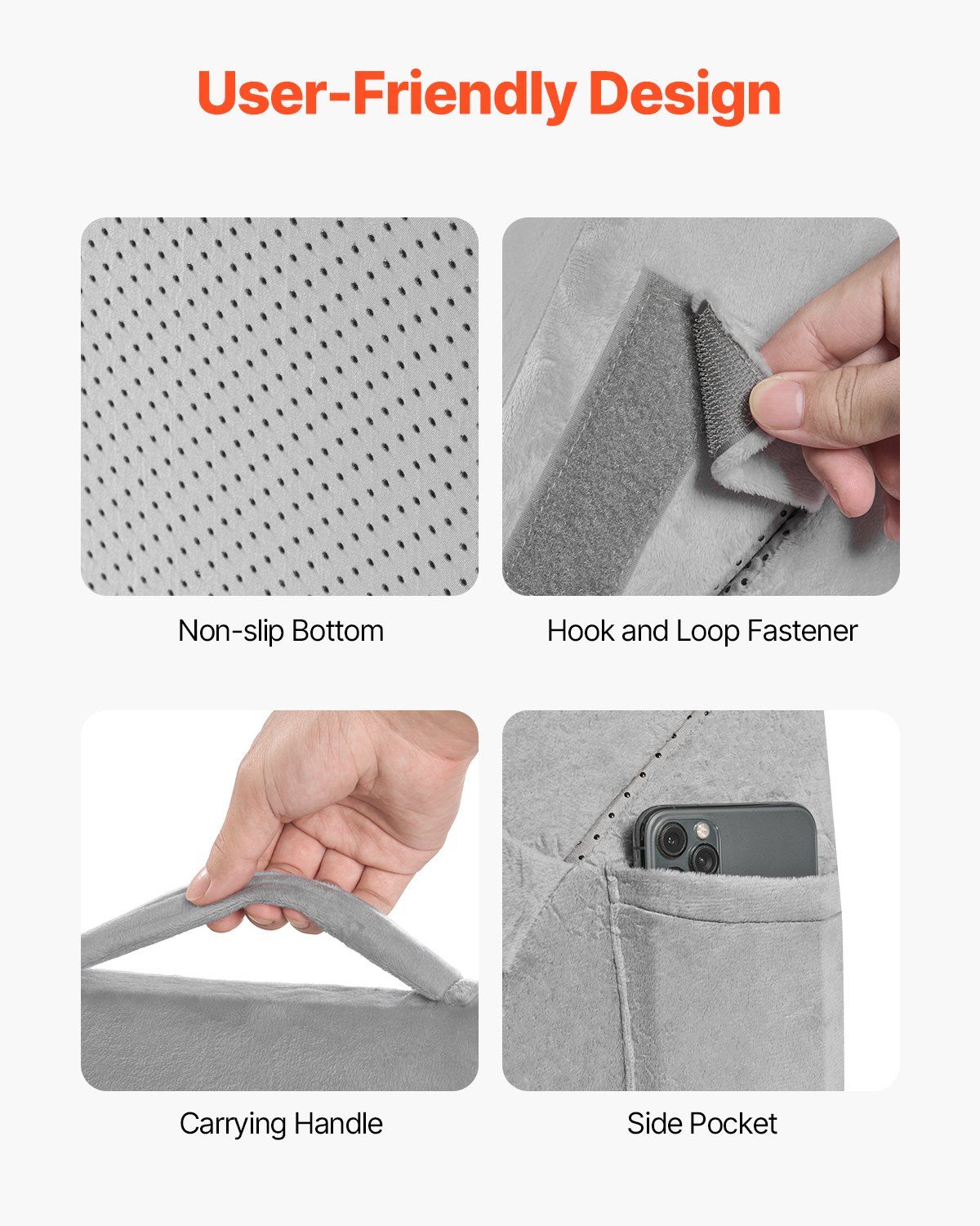 Bed Wedge Pillow for Sleeping, Adjustable Orthopedic Bed Wedge, 25D High-Density Foam Filling & Soft Washable Cover, Post Surgery Pillow for Acid Reflux, Back Pain, Snoring Relief, Light Grey - Image 6