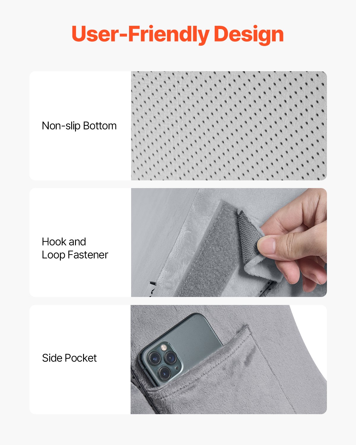 Wedge Pillow for Sleeping, 4 Pcs Adjustable Orthopedic Bed Wedge Set, Support Leg Neck Shoulder, Post Surgery Pillow for Back Pain, Acid Reflux, Snoring Relief, Sitting up in Bed, Dark Grey - Image 6