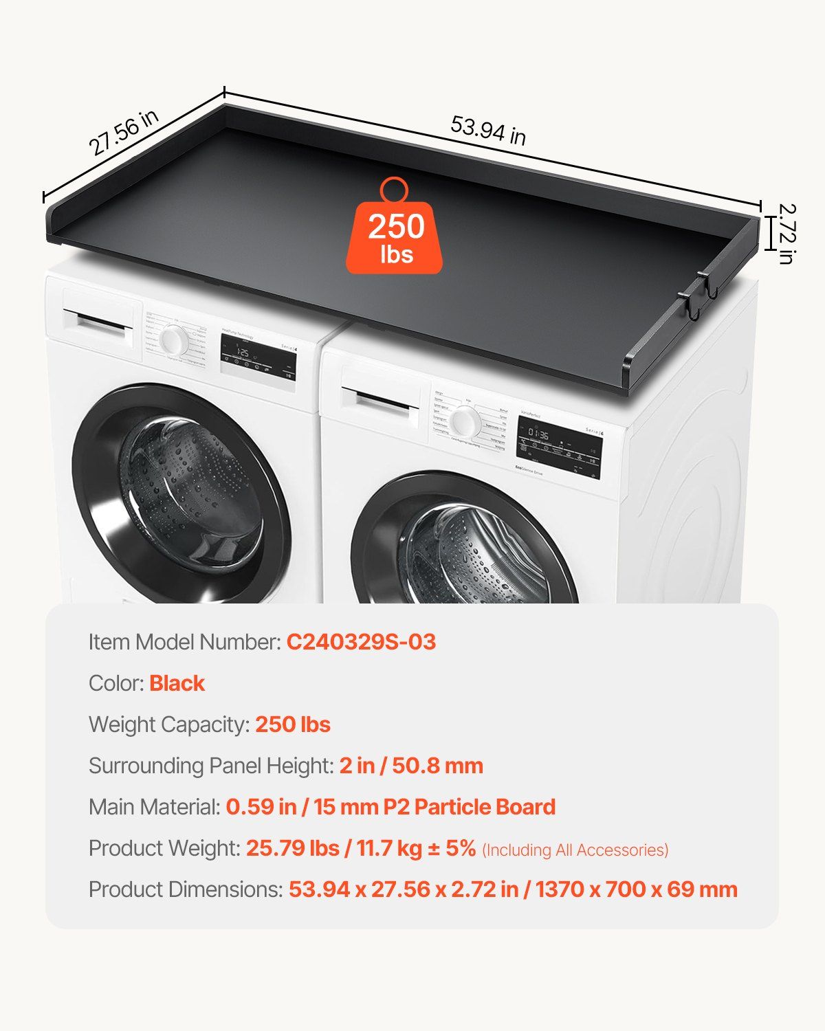 Washer Dryer Countertop, 54