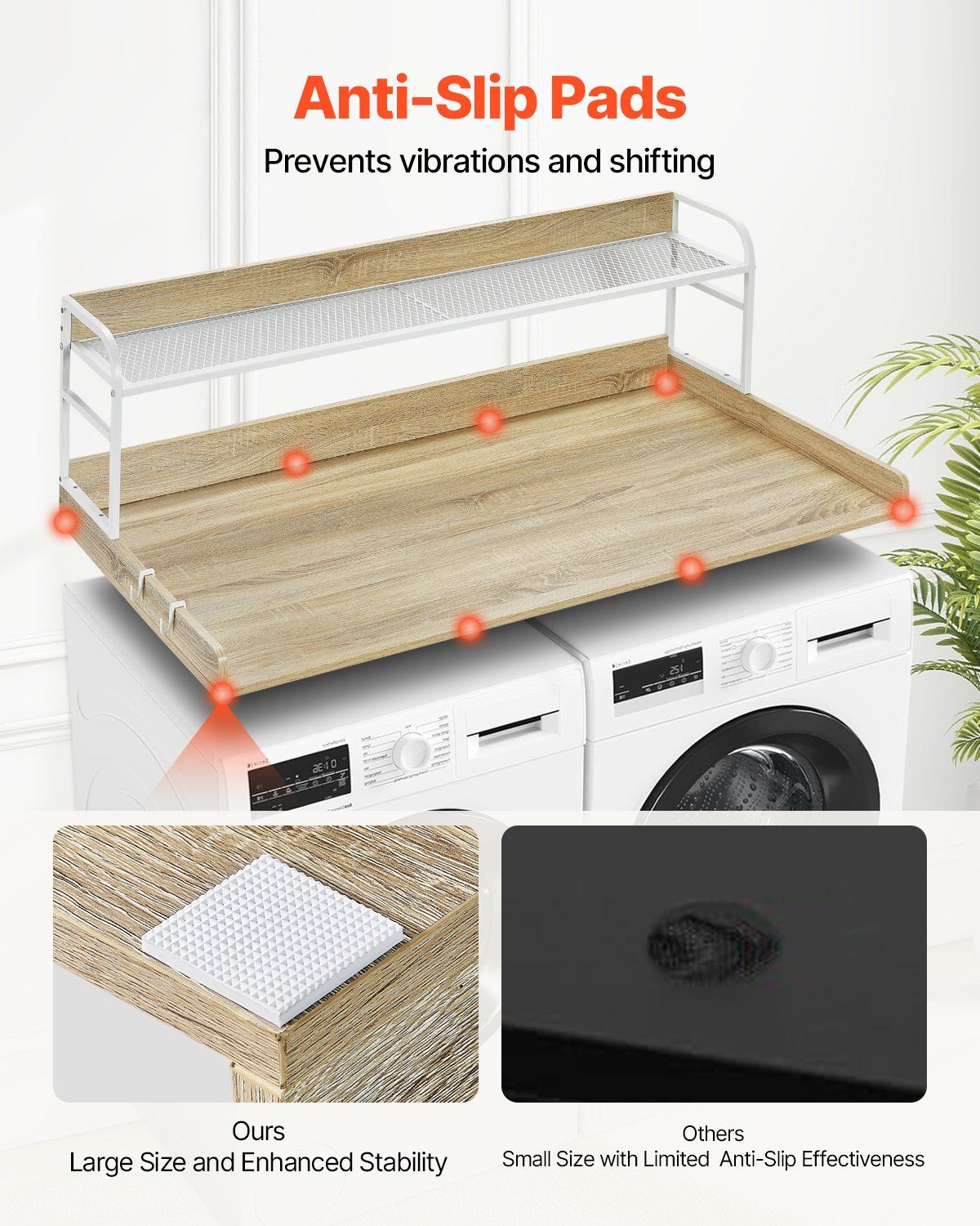 Washer Dryer Countertop with 2-Tier Shelf, 54