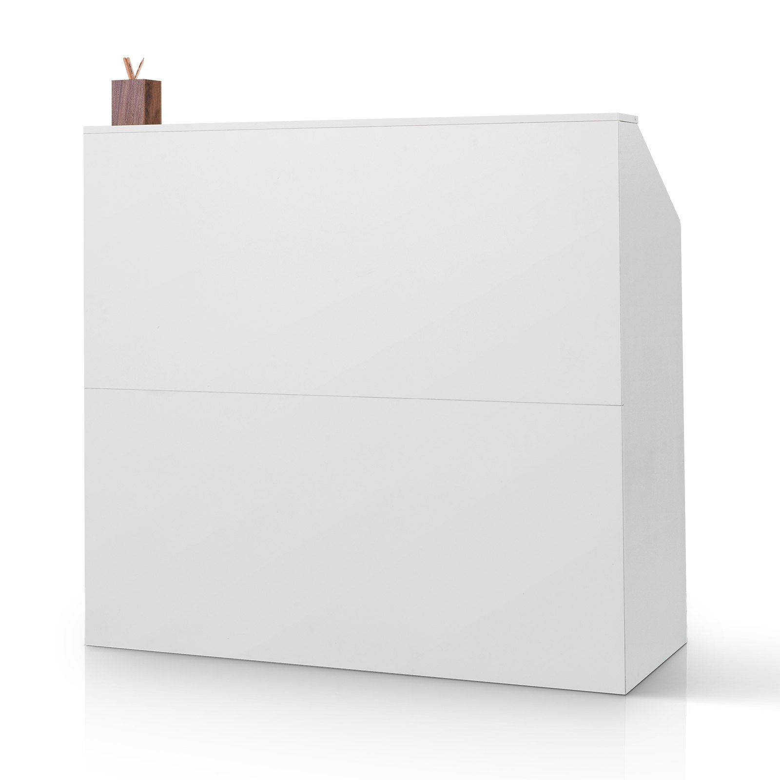 Reception Desk, 1180 x 500 x 1115 mm Rectangular Front Counter Table, Office Reception Desk, Retail Counter and Front Reception Counter, for Checkout, Lobby, Beauty Salon and Office, White - Image 1