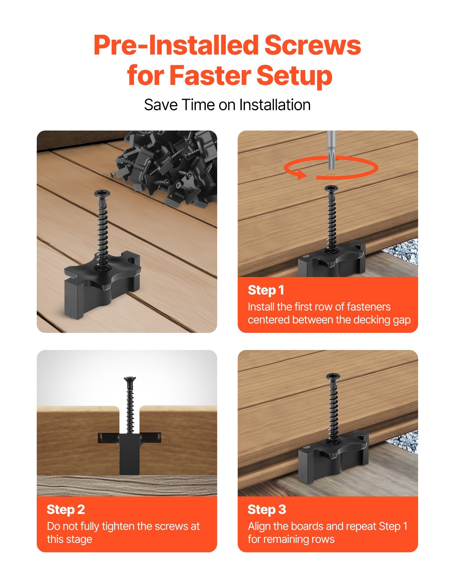 500PCS Hidden Deck Fasteners for Composite Decking Board, Universal Composite T Clips & Plastic Hidden Fasteners with Metal Screws,Polypropylene PP Clips Works with 6.5 mm Gaps, Black - Image 5