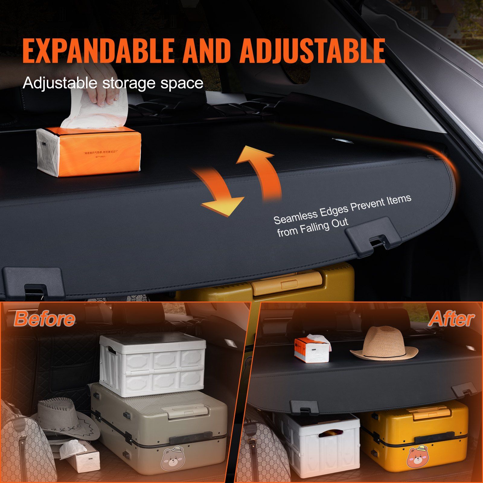 Retractable Cargo Cover for Mazda, Upgraded Waterproof Trunk Cover Security Shield Shade for Mazda CX-5 2017-2025 5-Seater, UV Resistant Rear Trunk Cover, Aluminum Alloy & PVC Leather Texture - Image 4