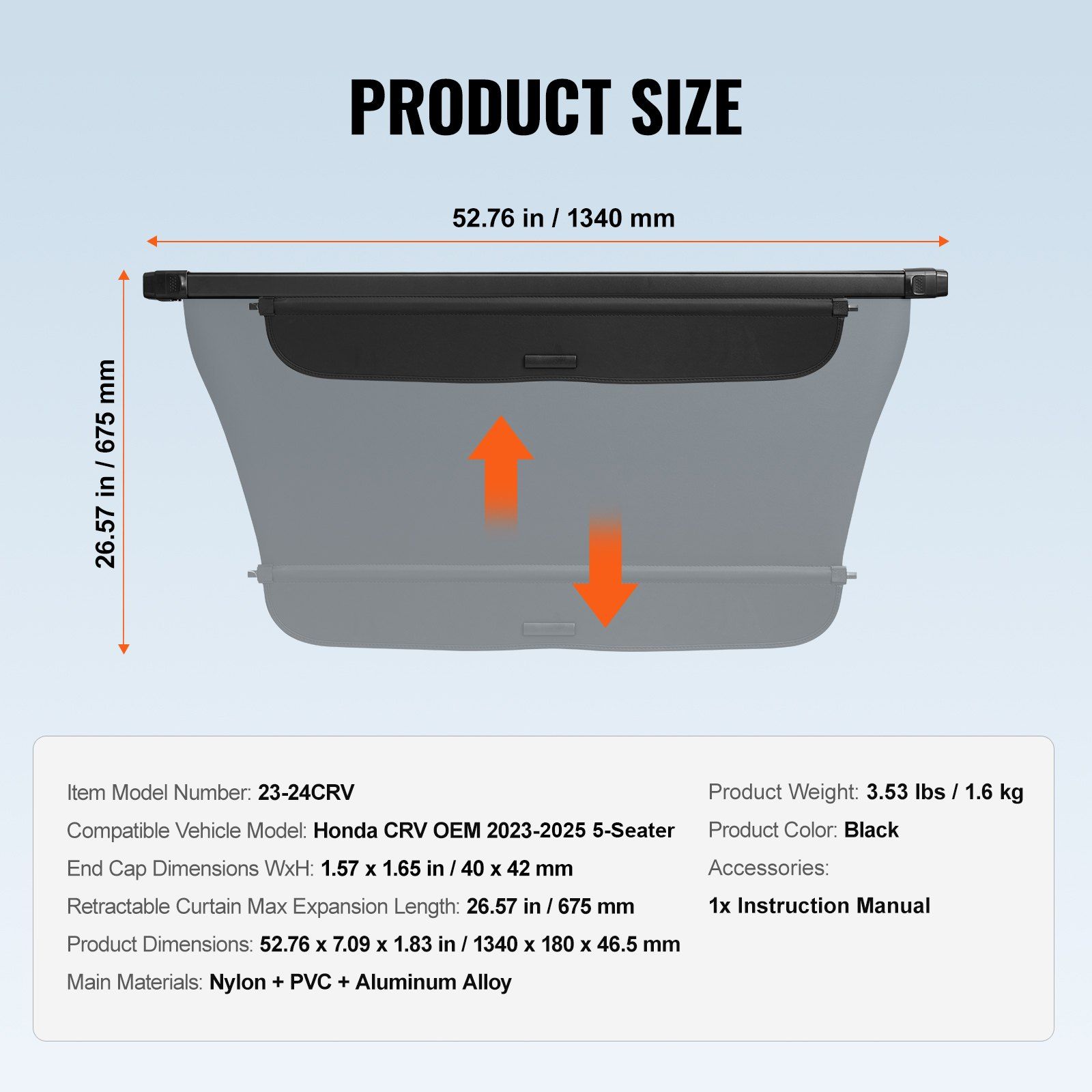 Retractable Cargo Cover for Honda, Upgraded Waterproof Trunk Cover Security Shield Shade for Honda CRV 2023-2025 5-Seater, UV Resistant Rear Trunk Cover with Aluminum Alloy & PVC Leather Texture - Image 7
