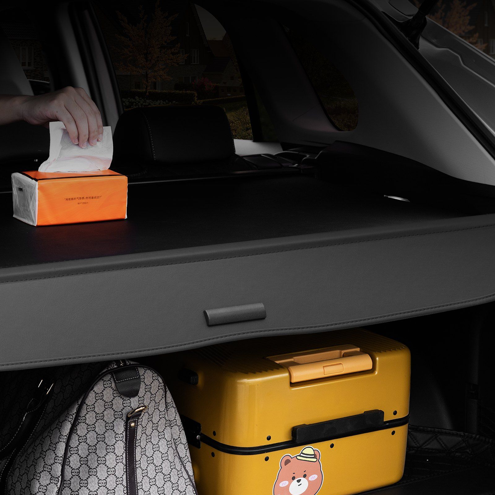 Retractable Cargo Cover for Honda, Upgraded Waterproof Trunk Cover Security Shield Shade for Honda CRV 2023-2025 5-Seater, UV Resistant Rear Trunk Cover with Aluminum Alloy & PVC Leather Texture - Image 8