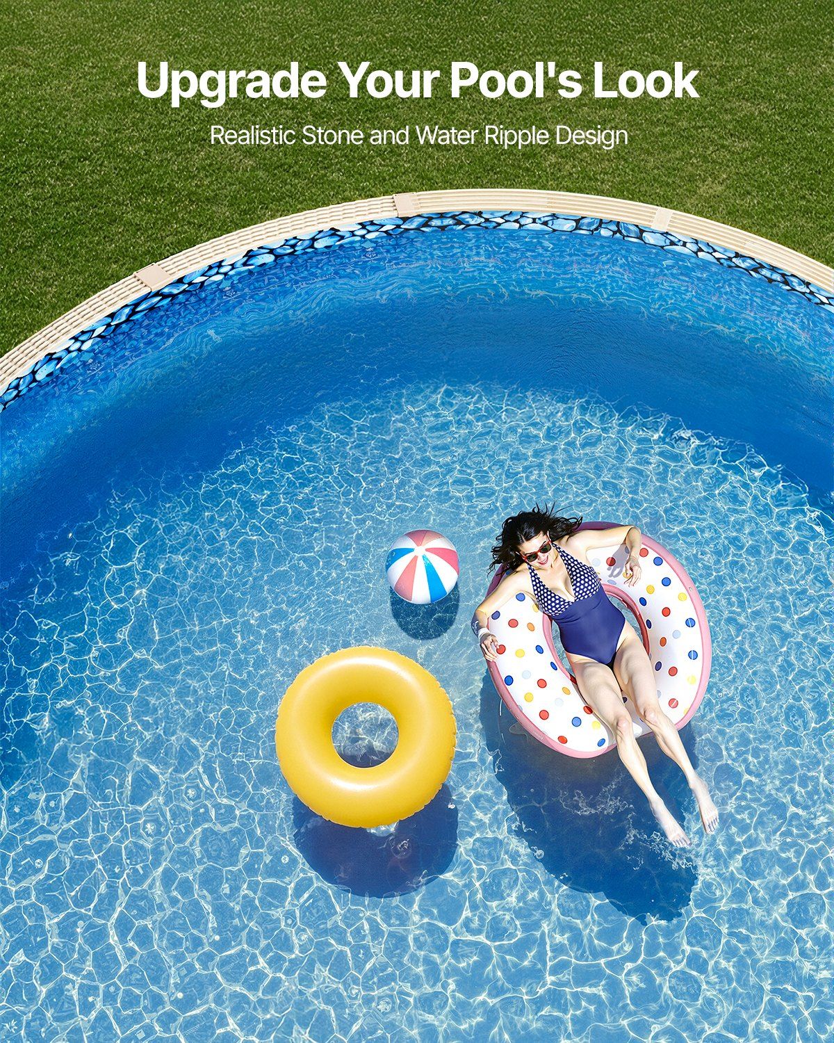 Pool Liner, 30ft Round Pool Liner, Uinbead Style, Durable Vinyl Pool Liner, Standard Gauge, 52in Wall Height, Pool Liner Replacement for Steel Sided Above-Ground Swimming Pools - Image 6