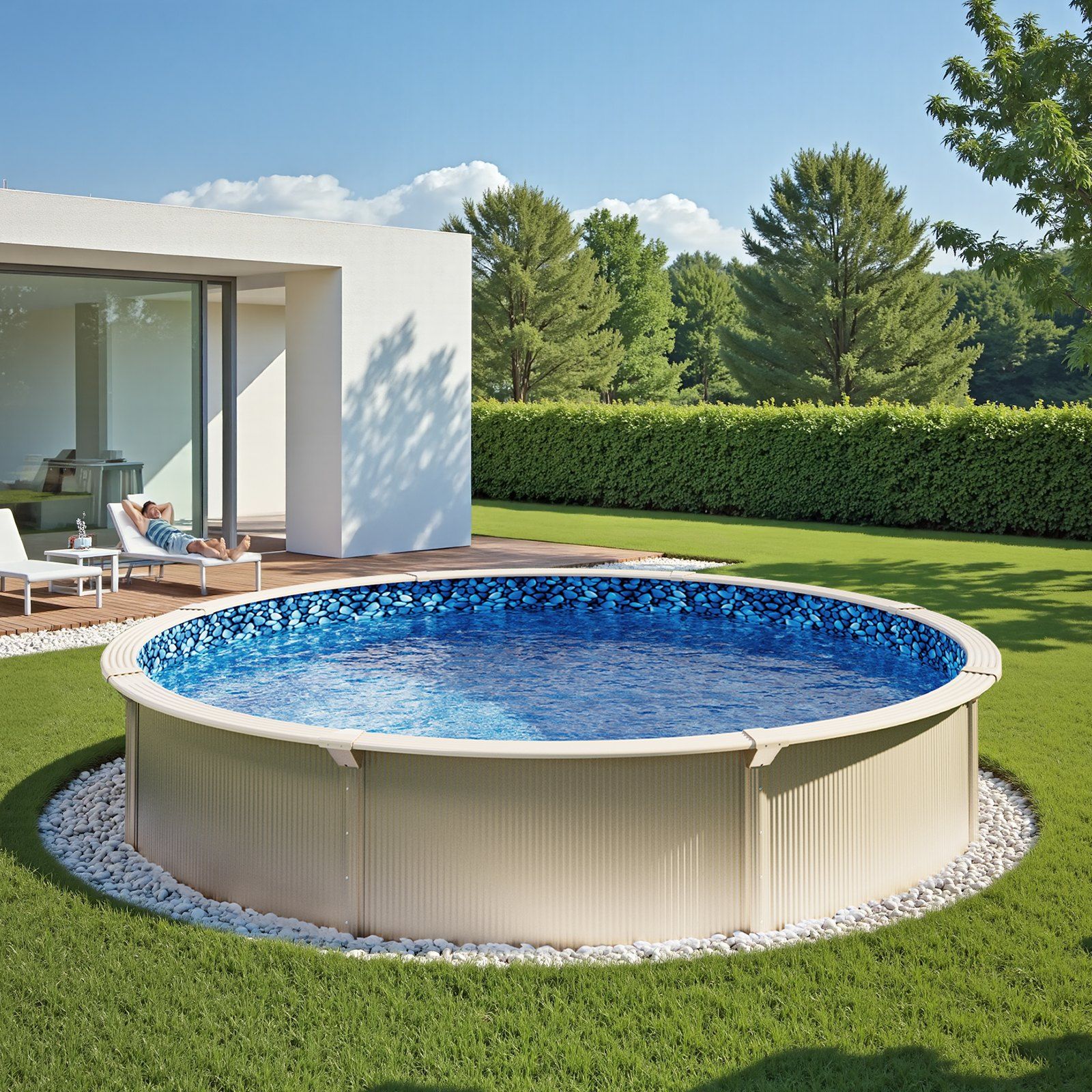 Pool Liner, 30ft Round Pool Liner, Uinbead Style, Durable Vinyl Pool Liner, Standard Gauge, 52in Wall Height, Pool Liner Replacement for Steel Sided Above-Ground Swimming Pools - Image 8