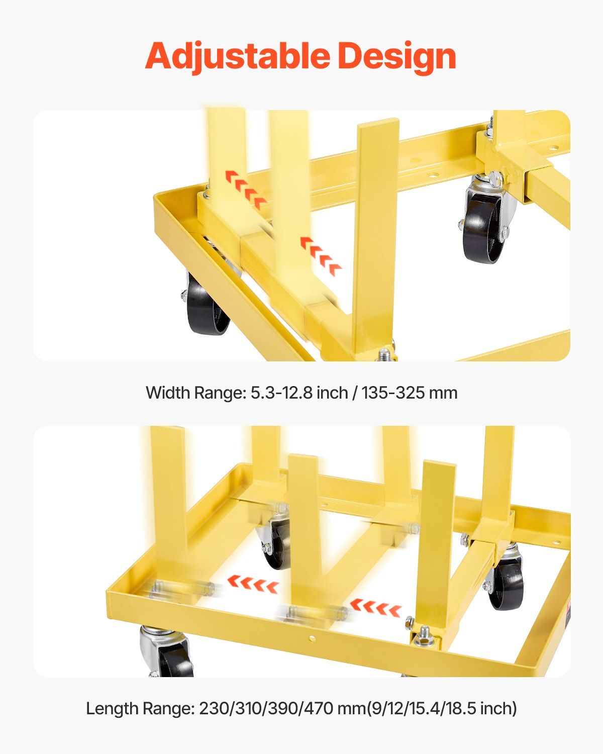 Engine Stand, 340 KG Load Capacity Engine Motor Stand with Adjustable Width & Length, Heavy-Duty Steel Motor Holder with 4 Swivel Casters and 2 Ratchet Straps, Suitable for Most Engines - Image 3