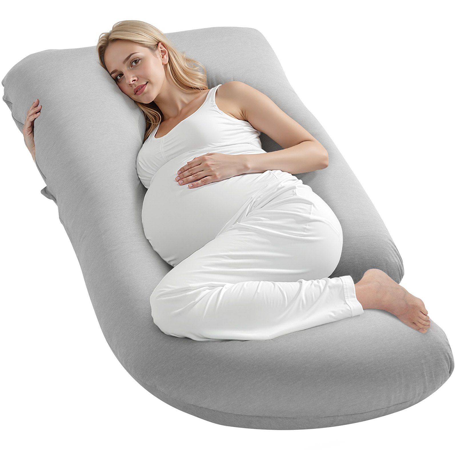 Pregnancy Pillow, G-Shaped Maternity Pillow, Full-Body Support Pillow with Removable & Washable Cover, Soft and Breathable Pregnancy Body Pillows for Back, Belly, Hips, Legs Relief - Image 1