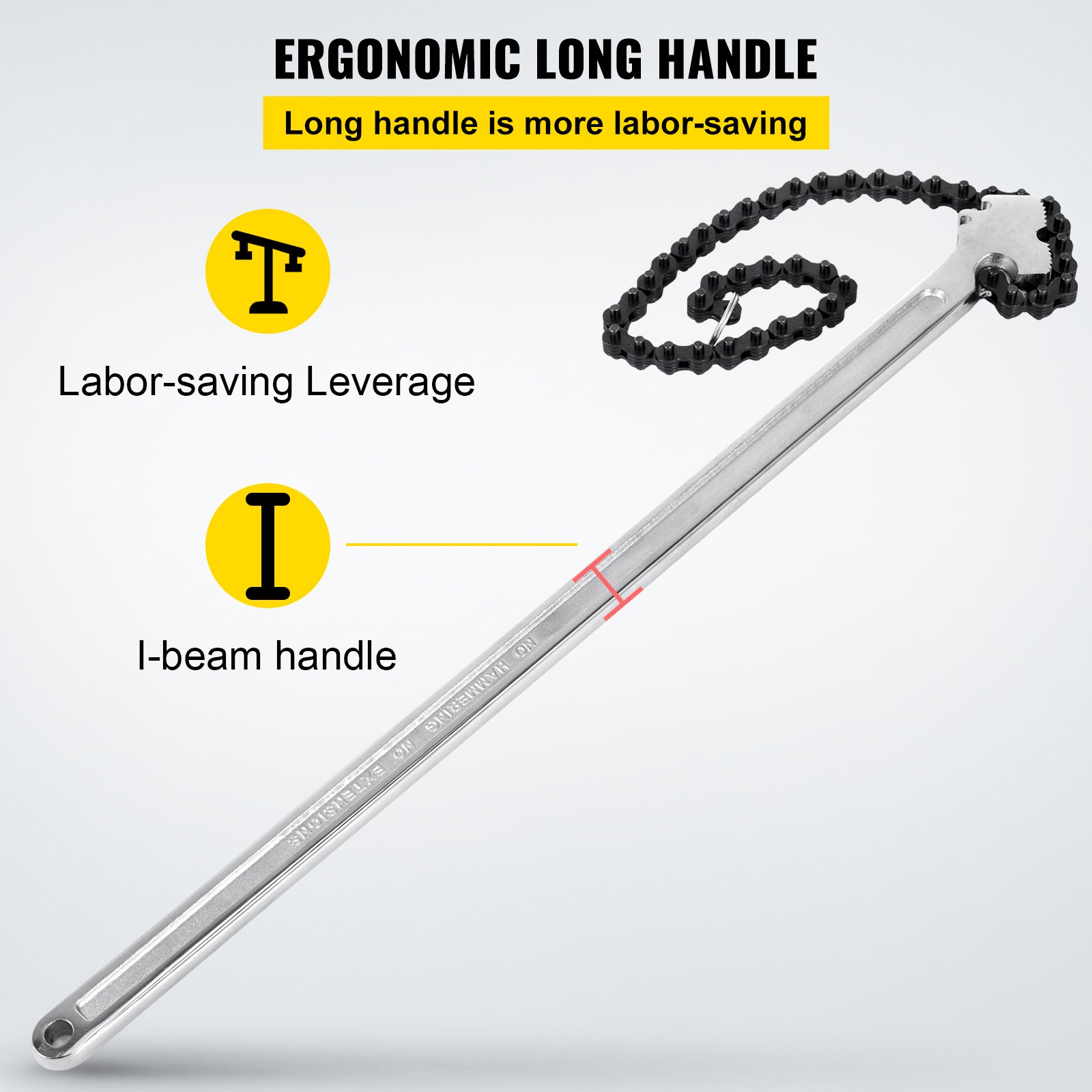 24 Inch Pipe Chain Wrench Heavy Duty 6.7 Inch Chain Wrench - Image 6