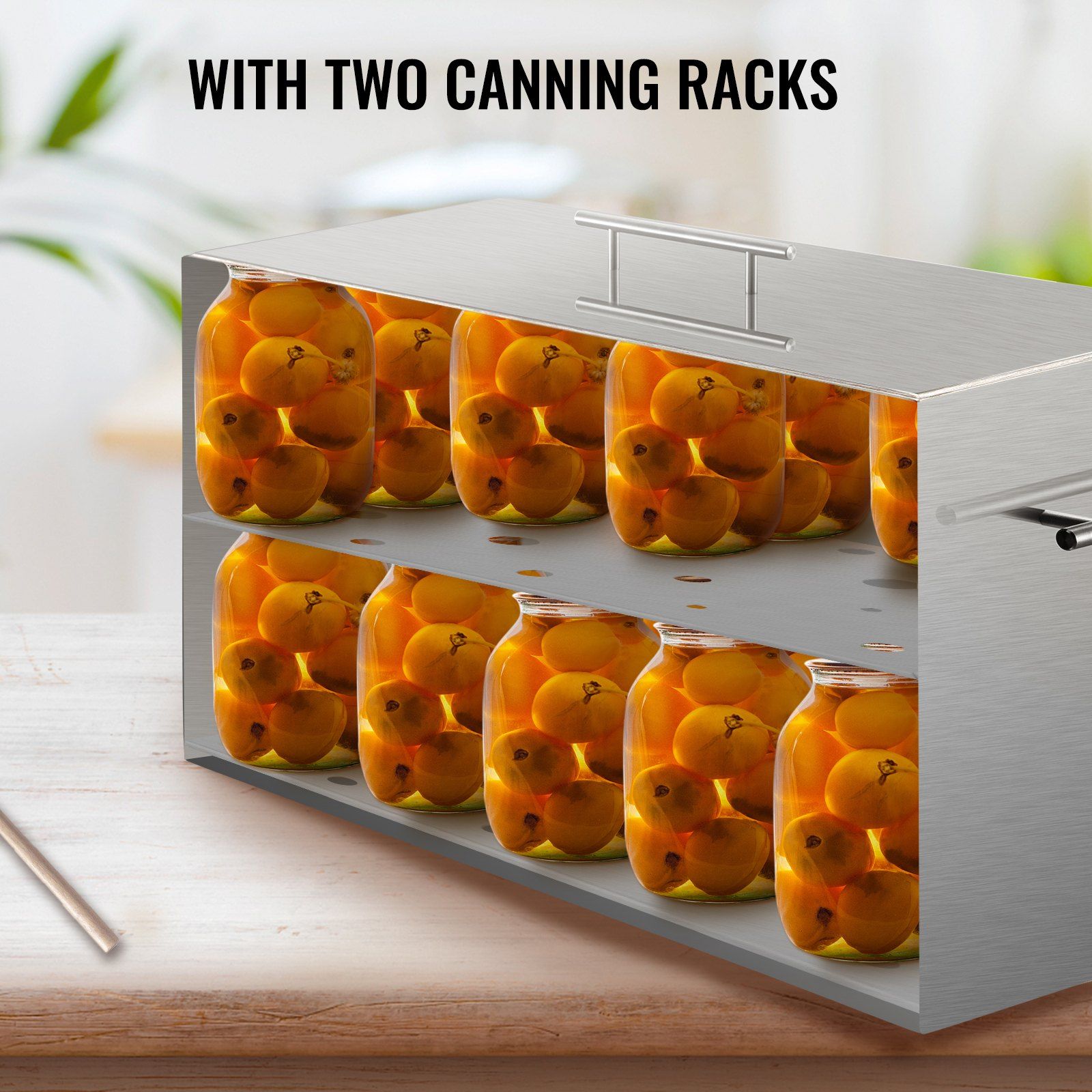 Water Bath Canner, 15 Quart Stove Top Canner Pot, Boiling Water Canners with 2 Canning Racks, 304 Food Grade Stainless Steel Large Stock Pot, Flat Bottom Brushed Canner, Holds 15 Quart Jars - Image 2