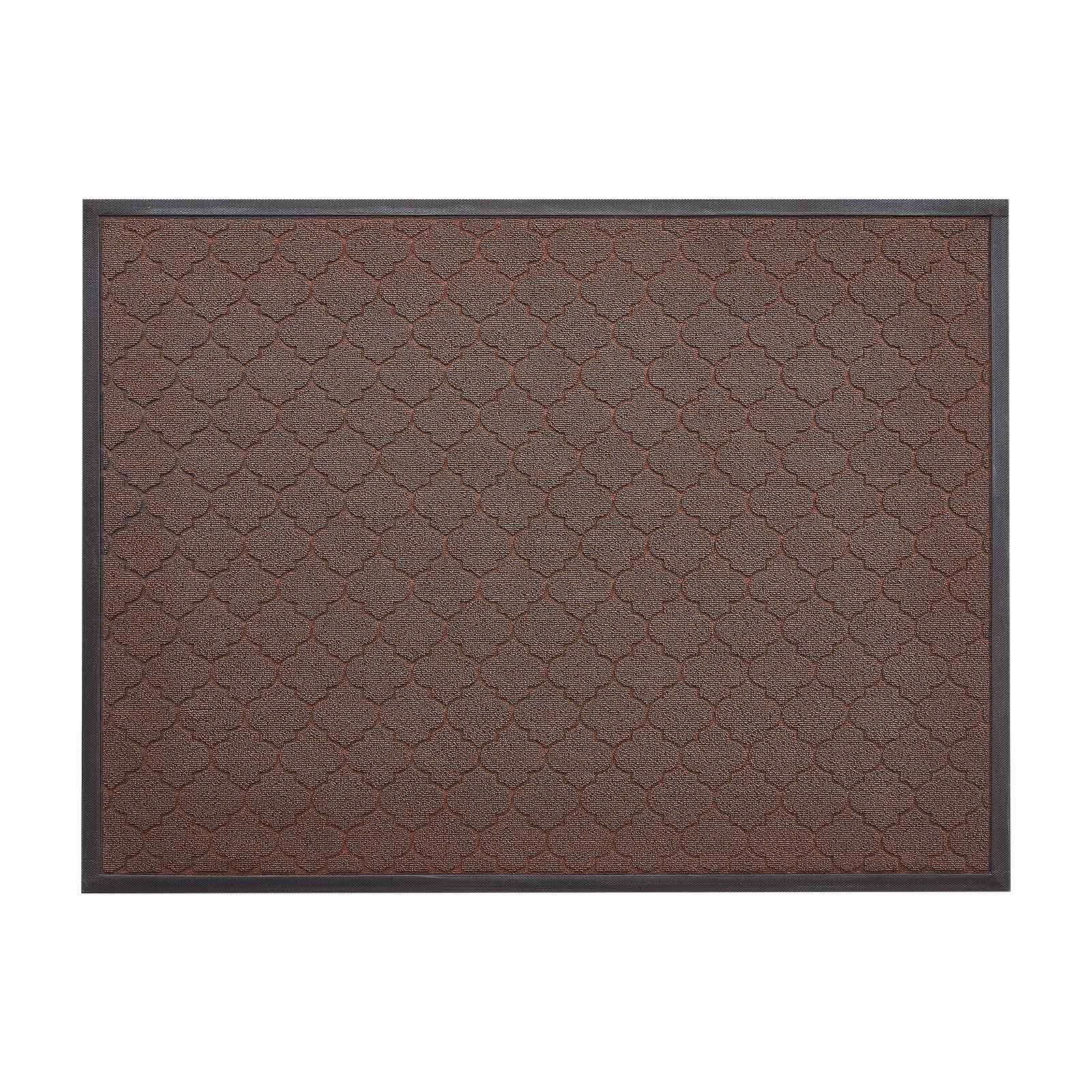 Front Door Mat, 1194 x 889 mm Commercial Floor Mat for Indoor and Outdoor, Modern Stylish Carpet with TPE Backing, Heavy Duty Washable Entry Industrial Rug for Hallway, Balcony, Garage, Brown - Image 1