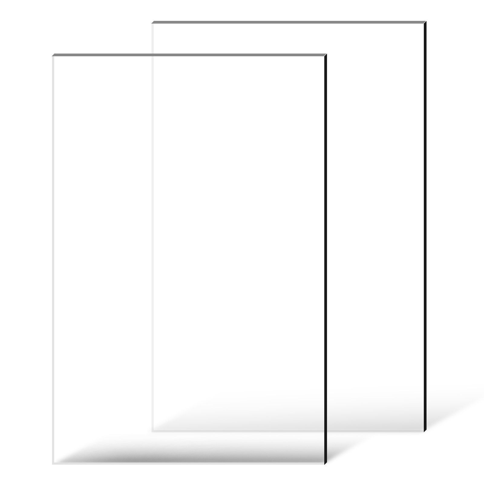 Plexiglass Acrylic Sheet, 2-Pack Plastic Sheets, 610 x 914 mm 6 mm Thick Clear Plastic Cast Transparent Glass for Crafting Projects, Replacement Picture Frame Glass, DIY Display, Easy to Cut - Image 1