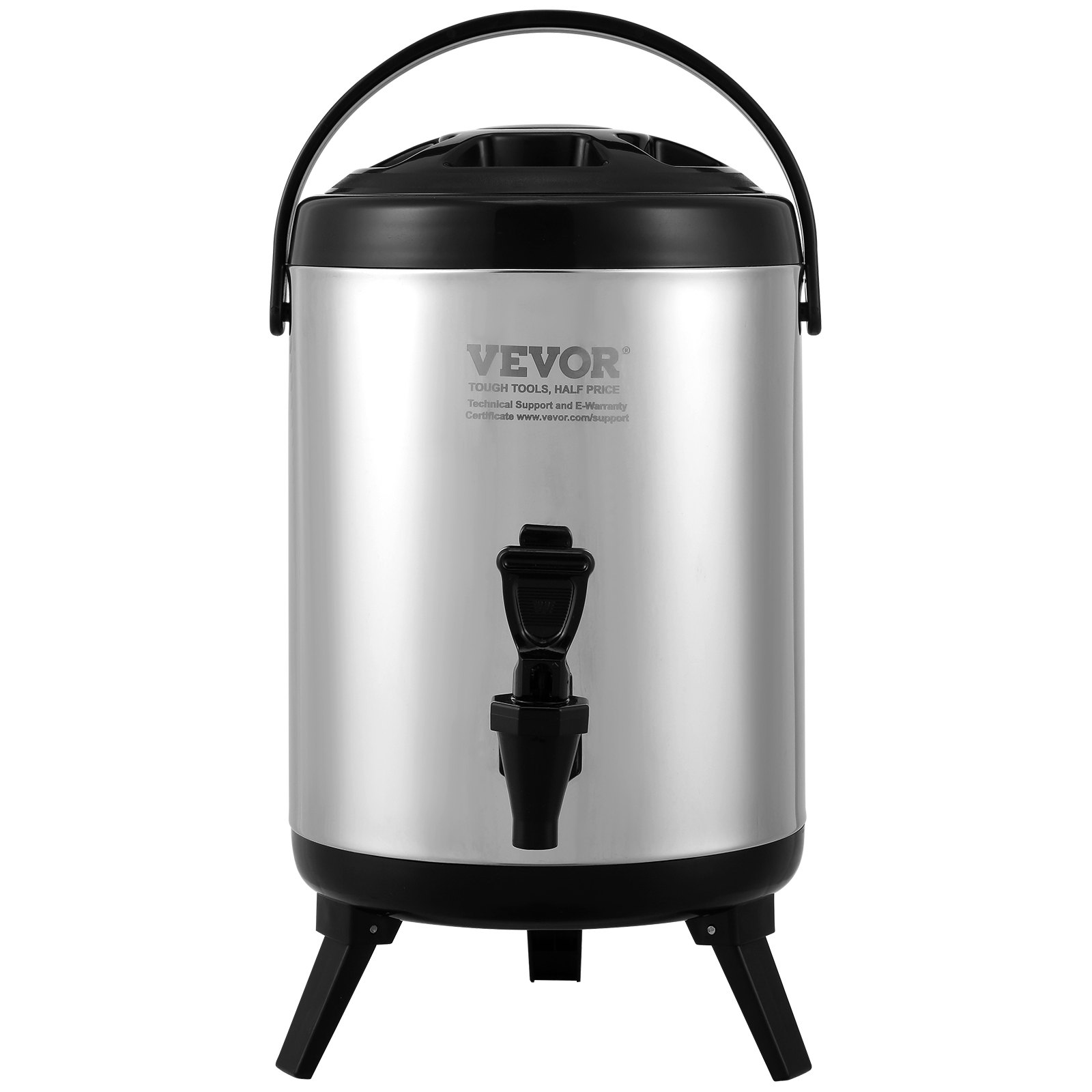 Stainless Steel Insulated Beverage Dispenser, 6 Liter, Thermal Hot and Cold Drink Server Dispenser with Spigot Handle, Food-grade for Hot Tea Coffee Water Restaurant Drink Shop - Image 1