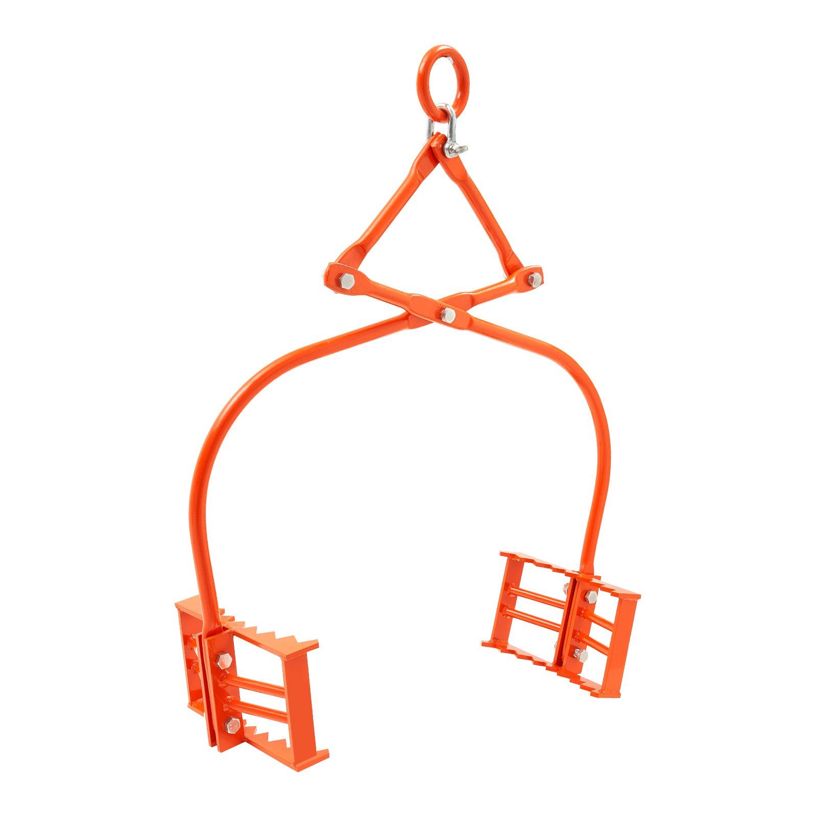609mm Stone Lifting Tongs, 2-Claw Rock Tongs, Heavy Duty Steel Log Tongs, 500KG Lifting Capacity, Swivel Log Grapple, Serrated Claw Design, Easy Chain Hook up Tongs for Stone Blocks & Marble - Image 1