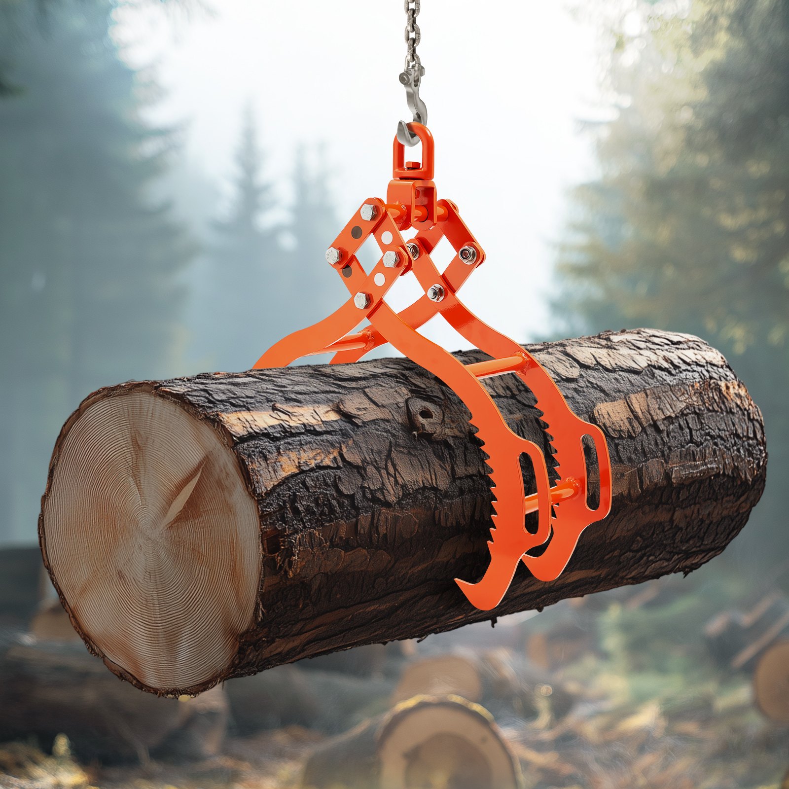 32in Log Lifting Tongs, 4-Claw Log Tongs, Heavy Duty Steel Log Grapple, 2200LBS Lifting Capacity, Swivel Log Graper Timber, Eagle Claw Design, Log Skidding Tongs for Trucks, Tractors, Forklifts - Image 8
