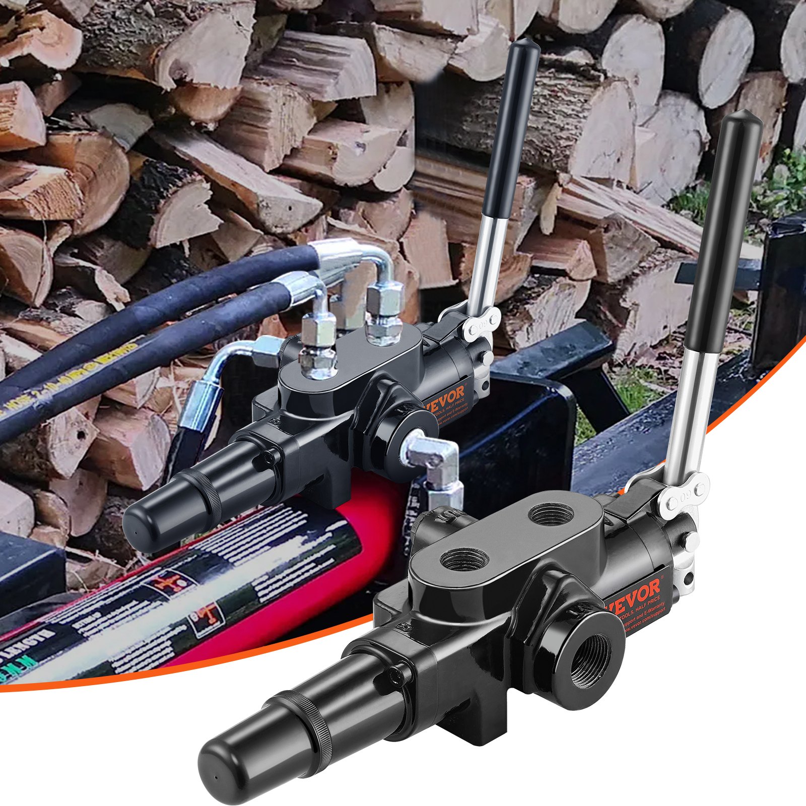 Hydraulic Log Splitter Valve 1 Spool, 25 GPM Hydraulic Directional Control Valve, 3626PSI Hydraulic Loader Valve, Hydraulic Joystick Control Valve for Small Tractors, Loaders, Log Splitter - Image 8