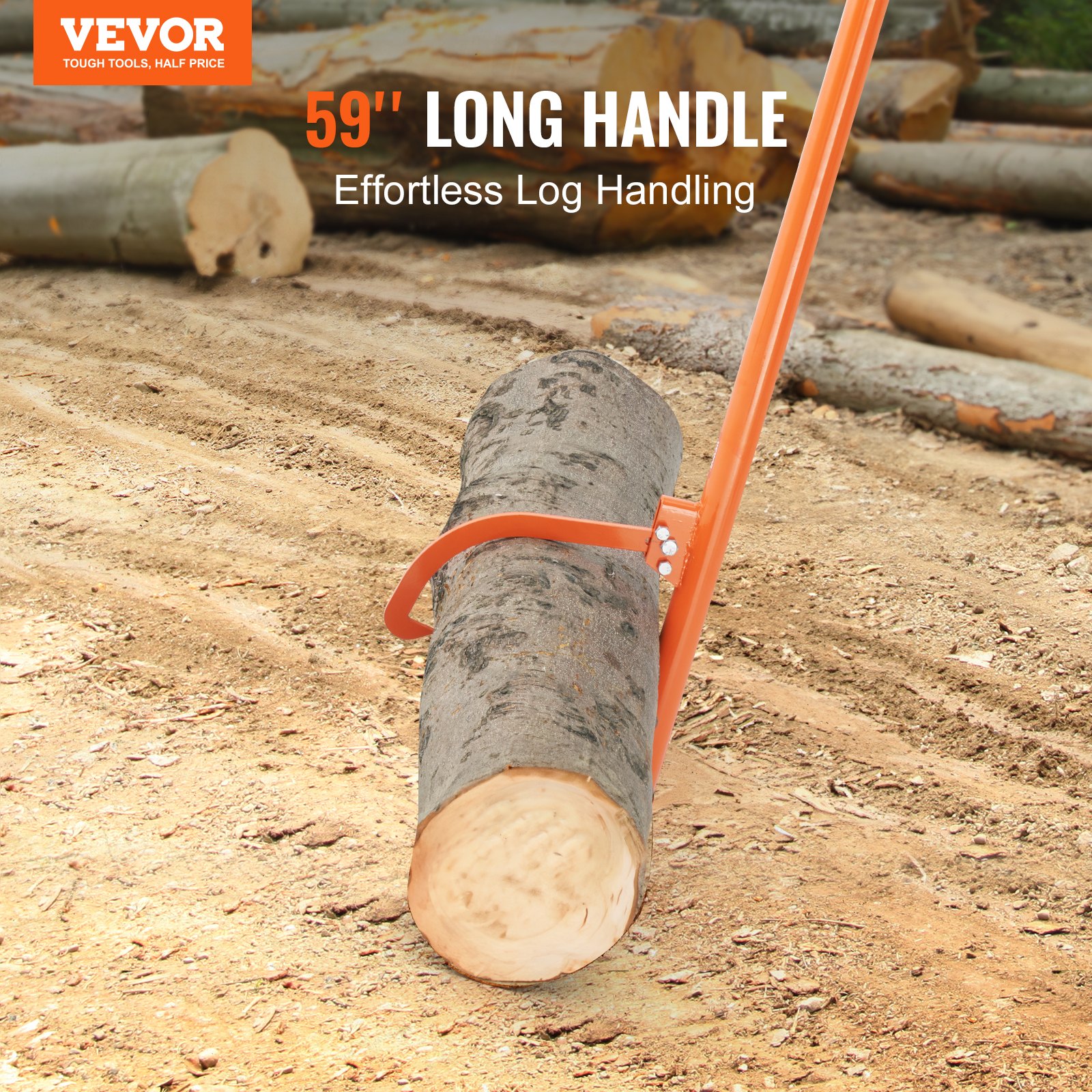 Cant Hook Tool, 59 in, Heavy Duty Steel Log Roller, Log Lifter Timber Jack for Max 32