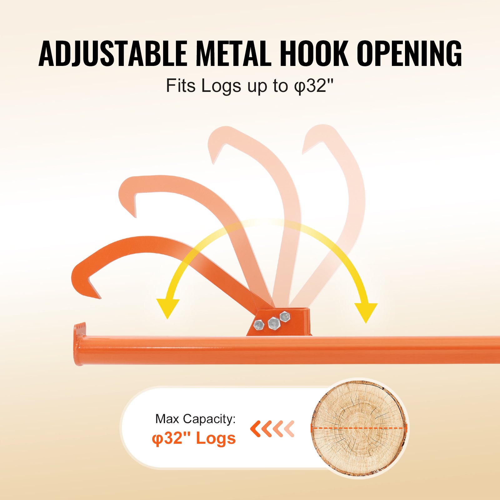 Cant Hook Tool, 59 in, Heavy Duty Steel Log Roller, Log Lifter Timber Jack for Max 32